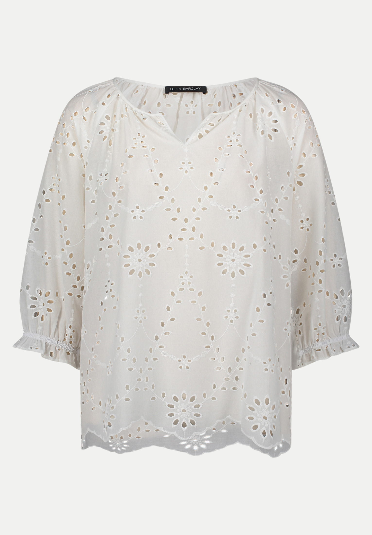 Bluse mit Raffung Weiß 46
