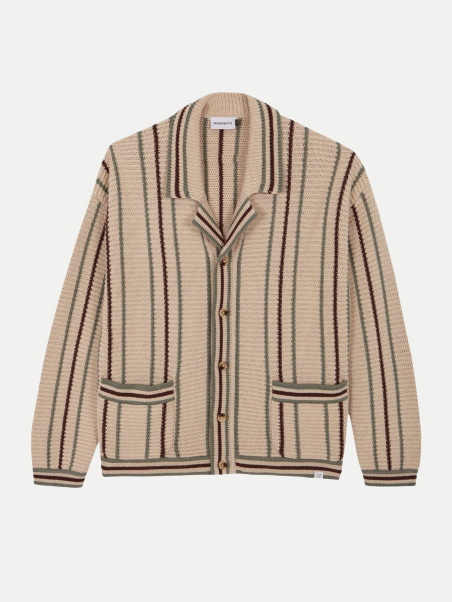 Gestreifter Cardigan Beige L