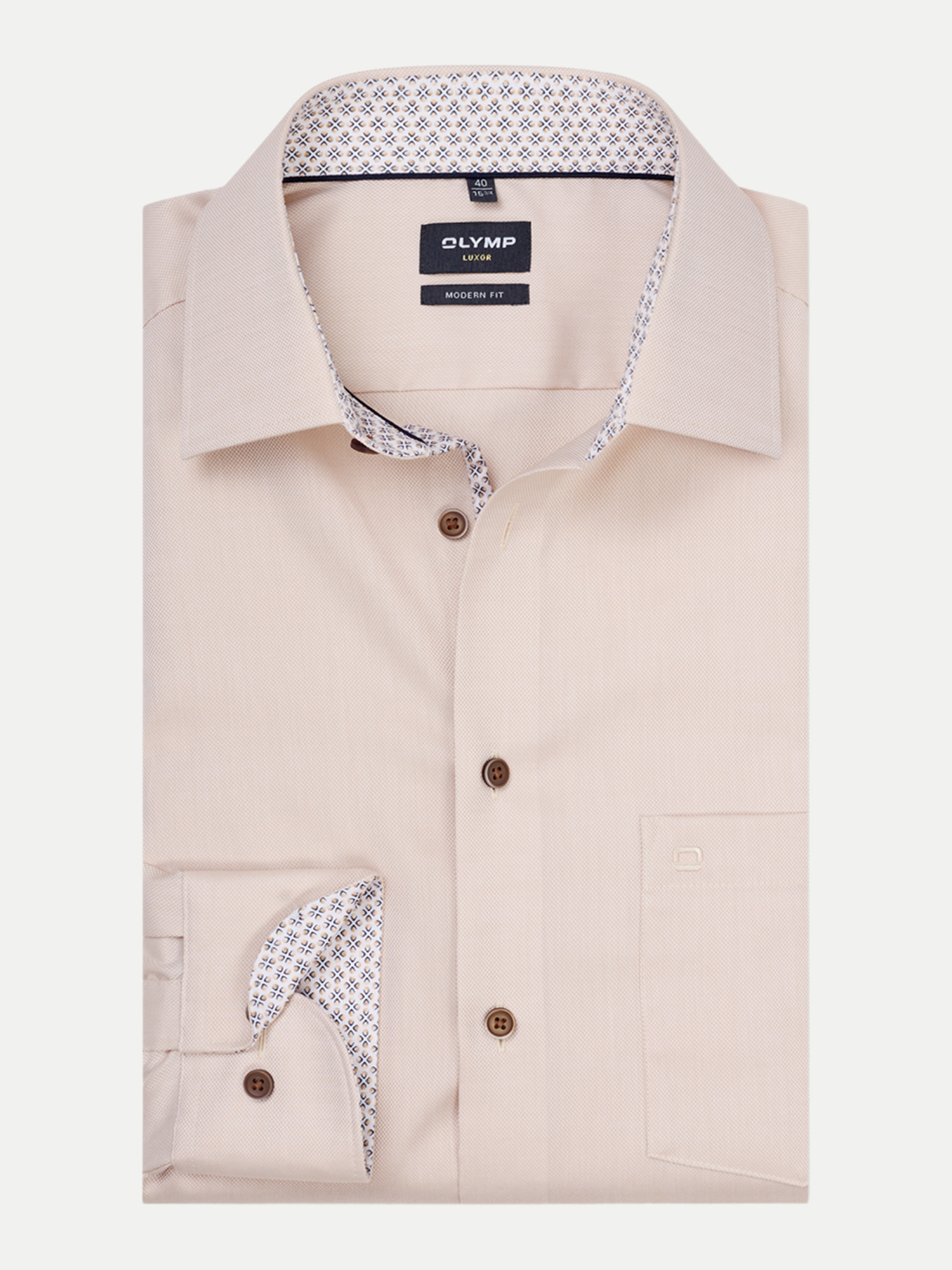 Olymp 121714-Hemden Beige 44