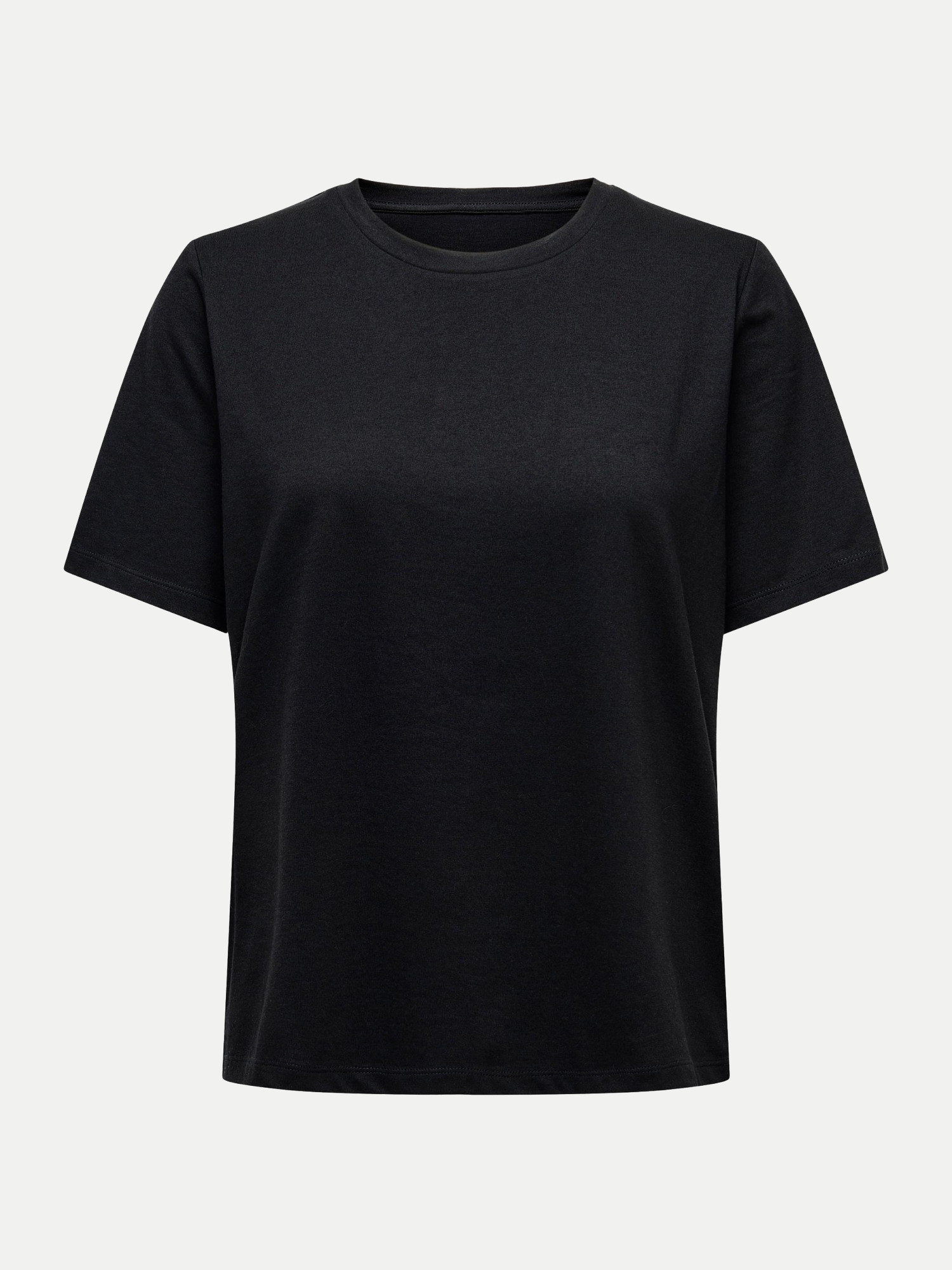 Basic T-Shirt Rundhals Schwarz XS
