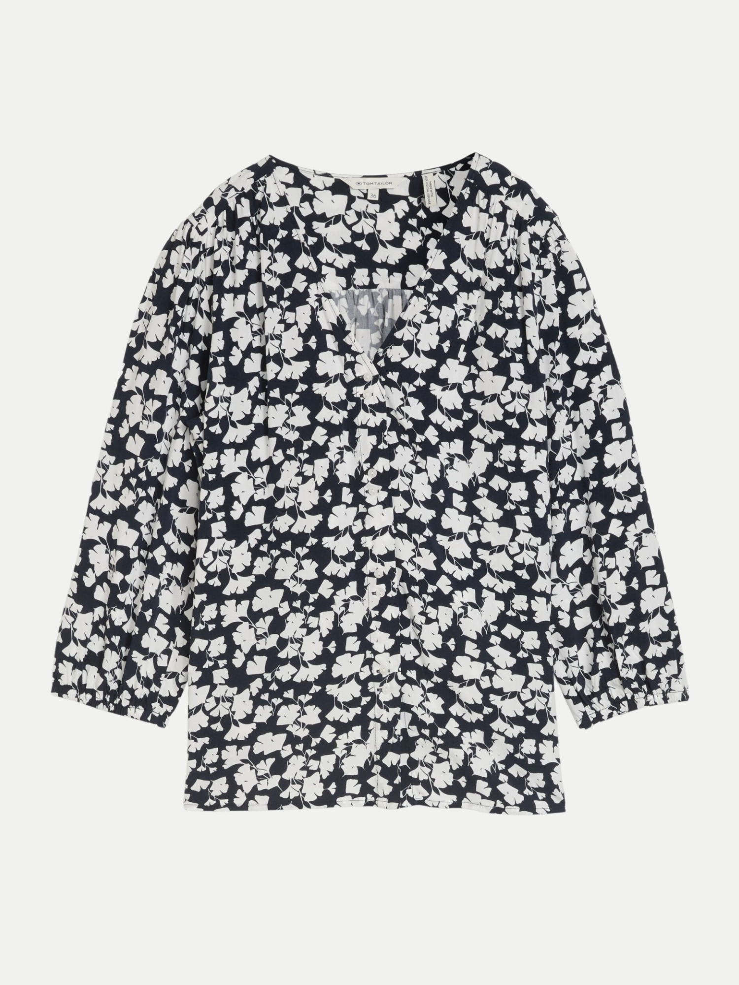 Bluse mit V-Ausschnitt Blau 42