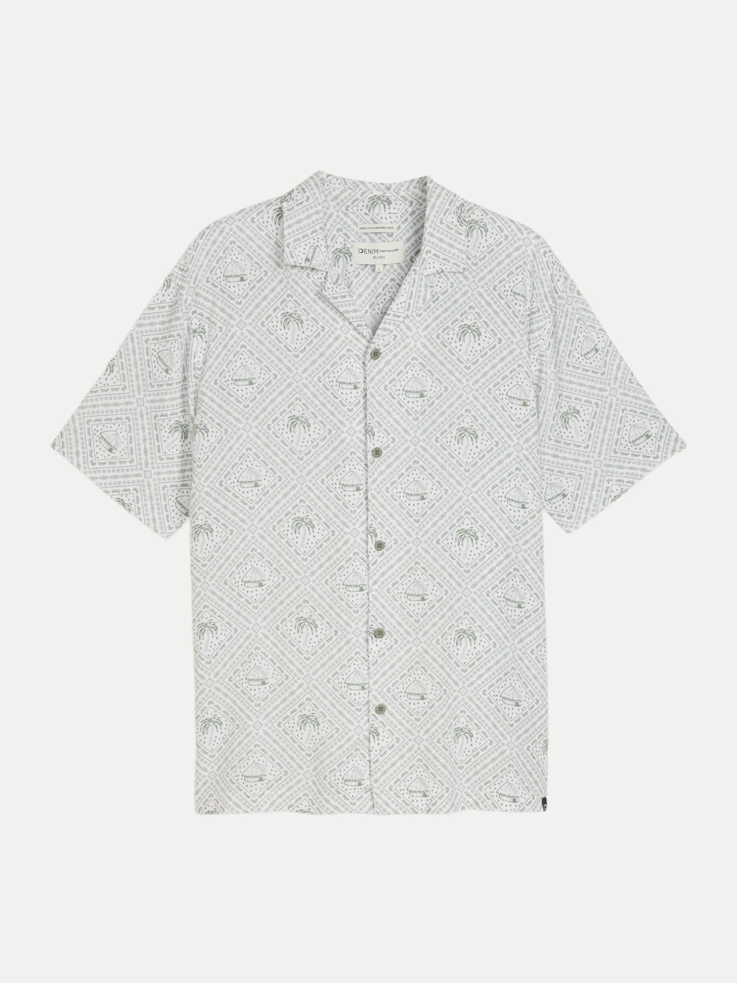 Hemd mit Allover-Print Weiß L