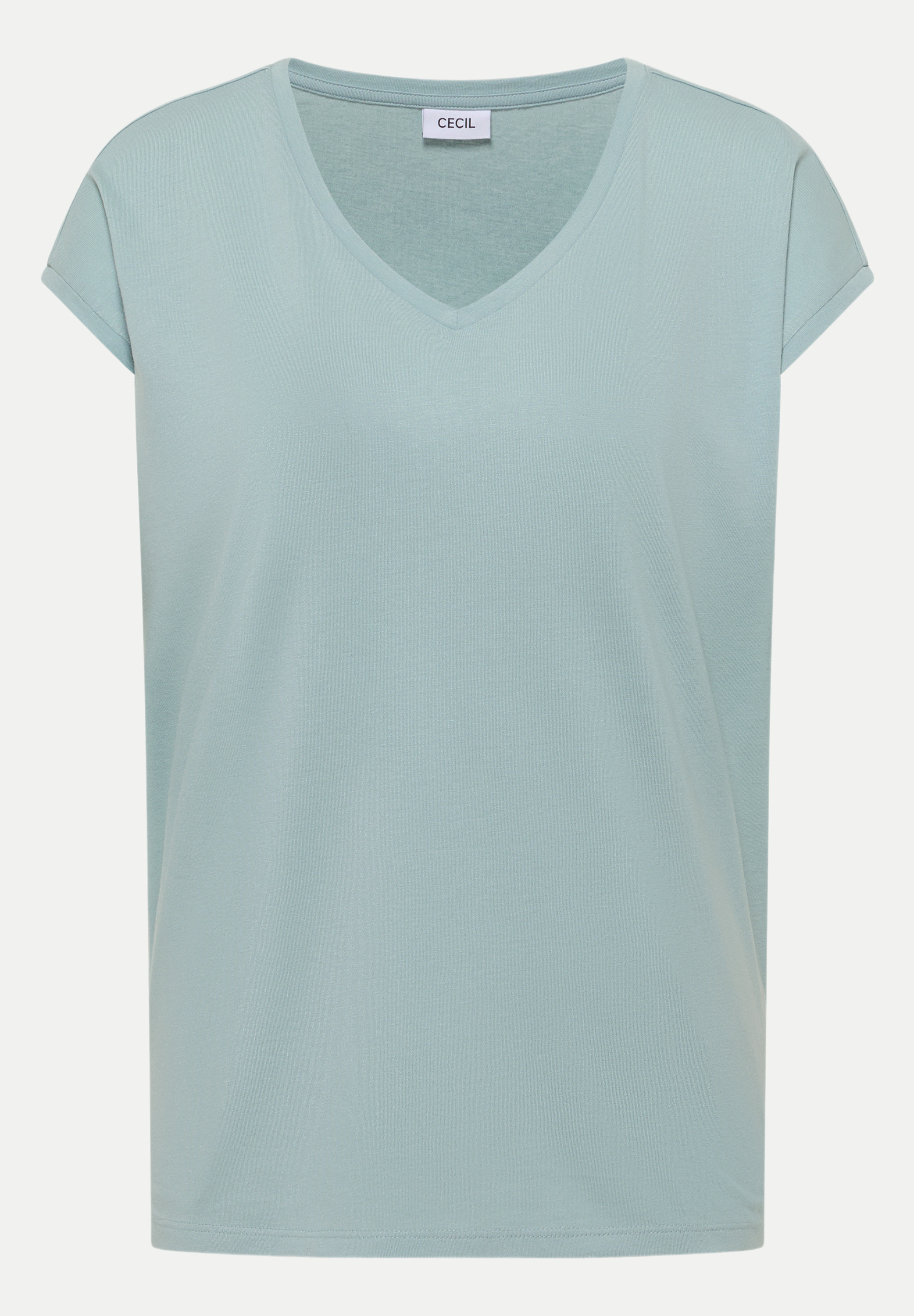 Sommershirt mit V-Ausschnitt Blau XL