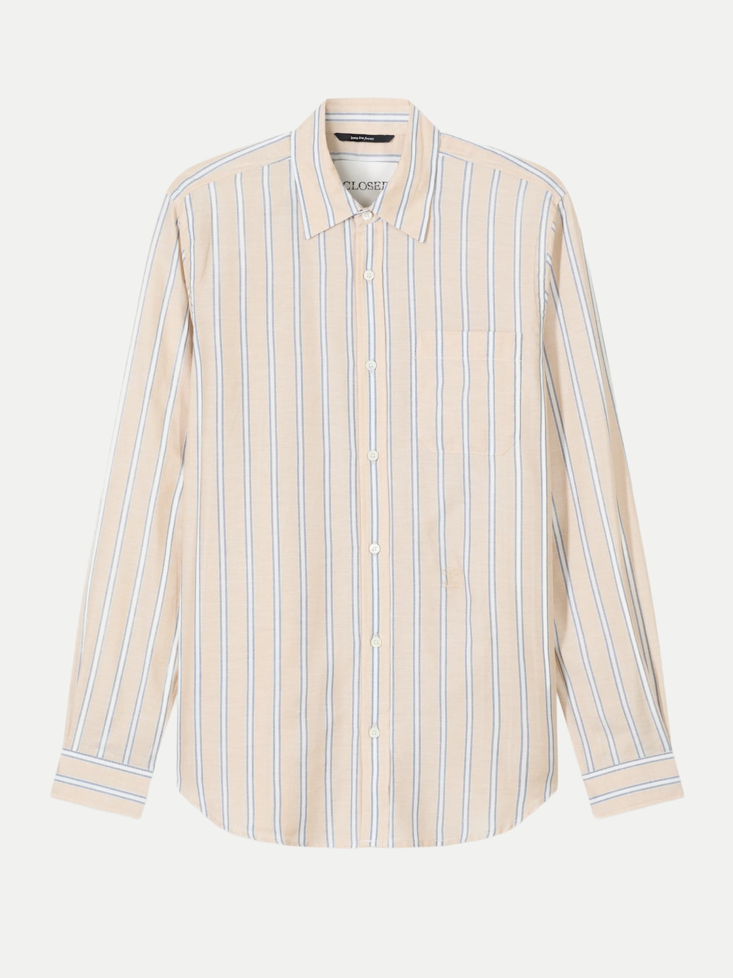 Blusenhemd mit Streifenmuster Beige M