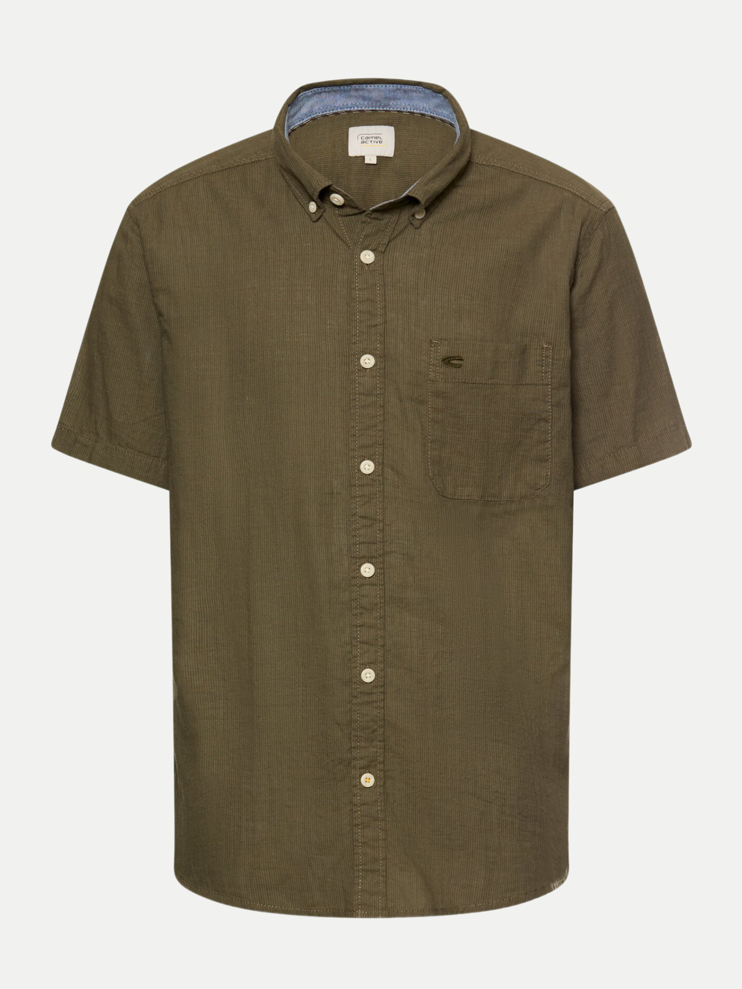 Kurzarmhemd mit Kontrastdetails Braun L
