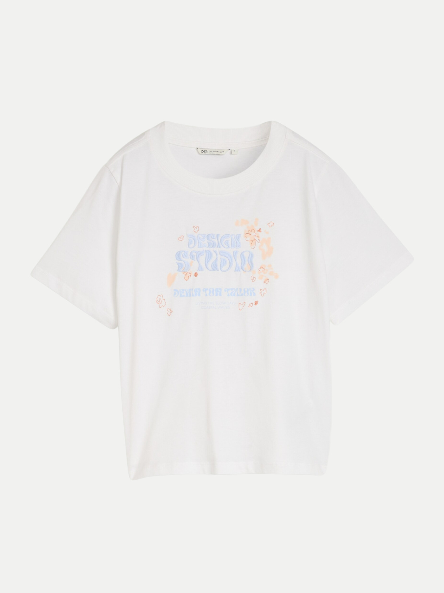 T-Shirt mit Stickerei Weiß M