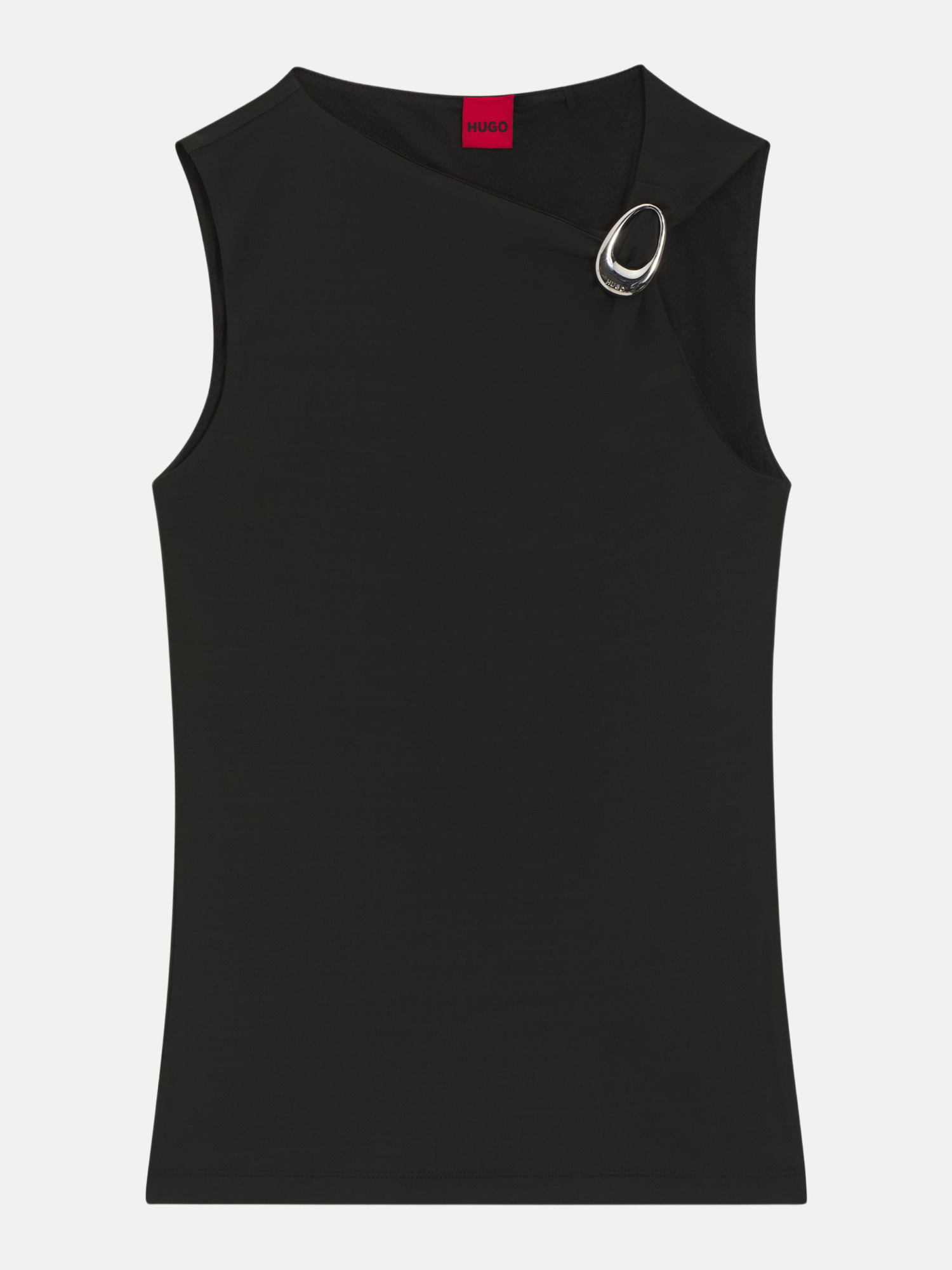 Hugo Schwarz Top Mit Logo Detail L