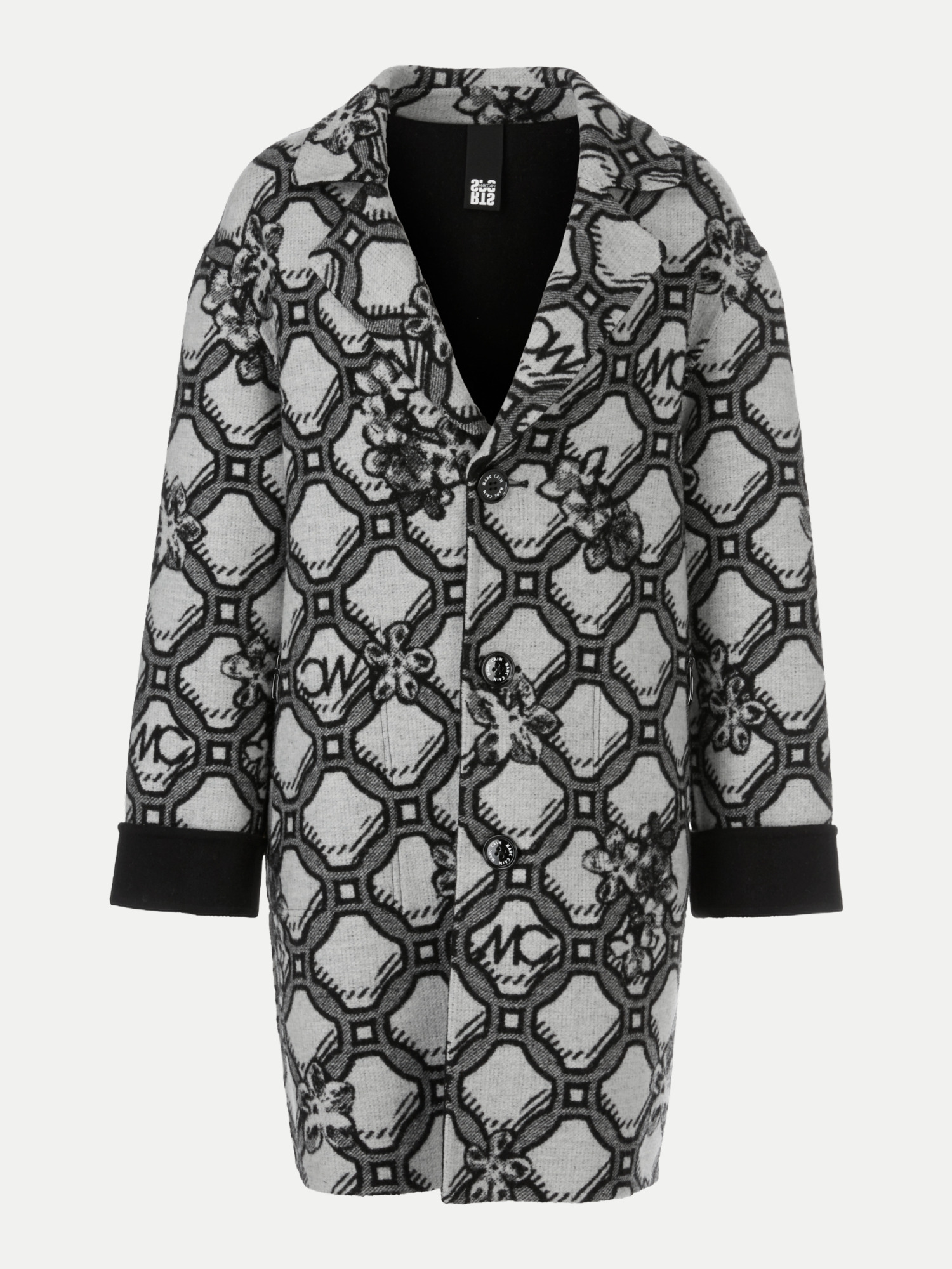 Reversibler Mantel mit Print | 810-silver grey | 34 | XS 11.02 W06-810-34