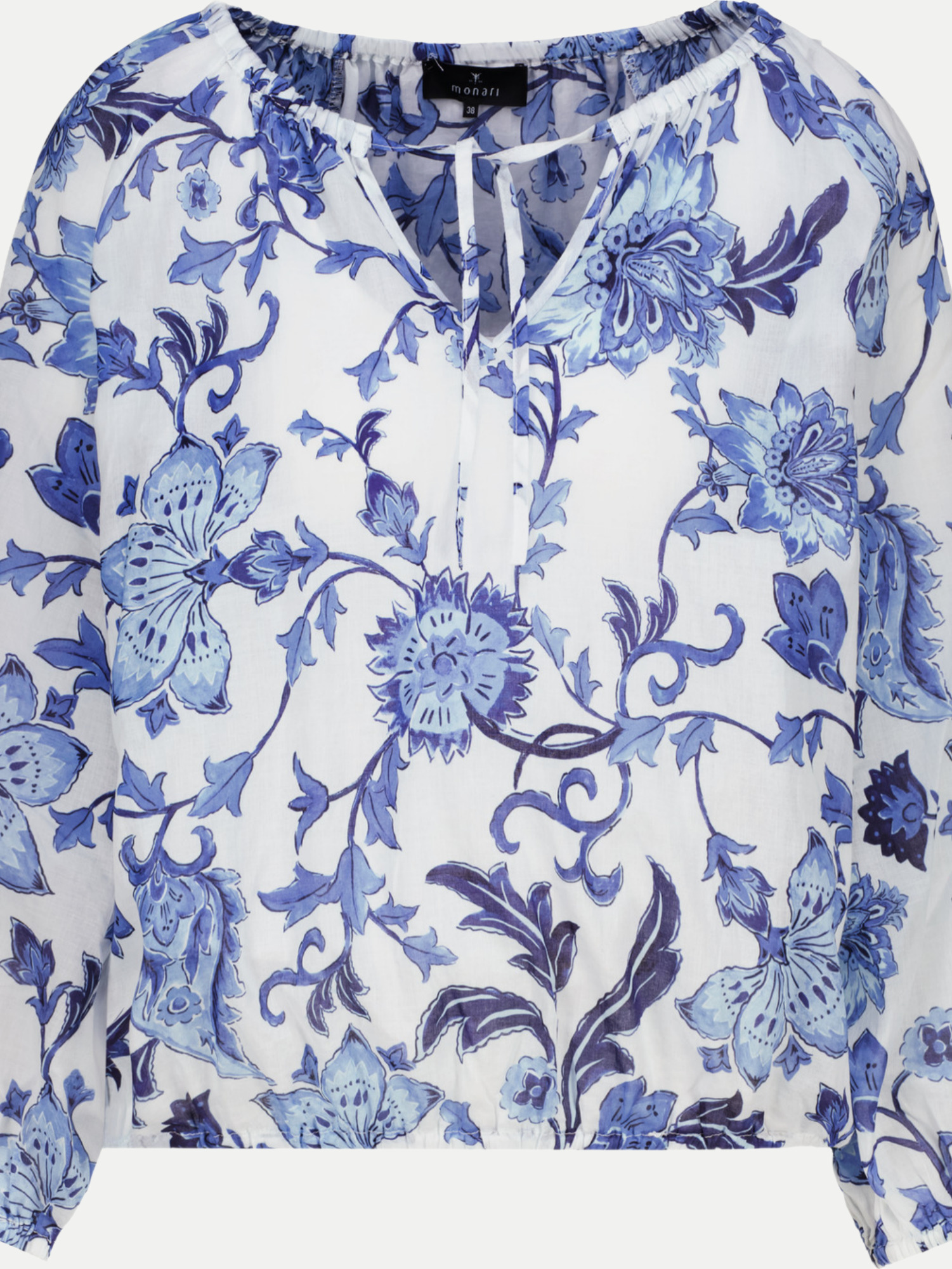 Bluse mit Allover-Blumenmuster Blau 44