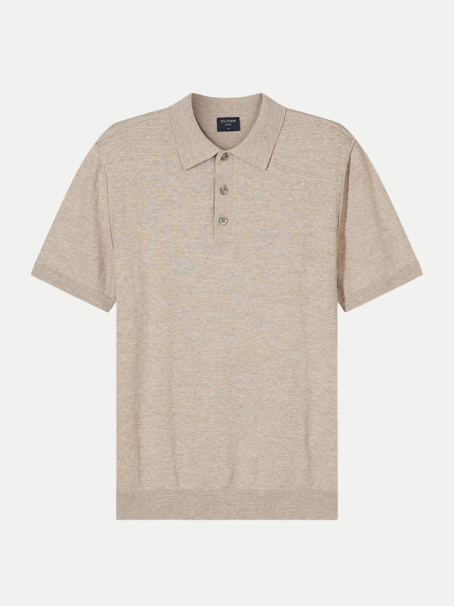 Olymp Strick- Poloshirt Beige L