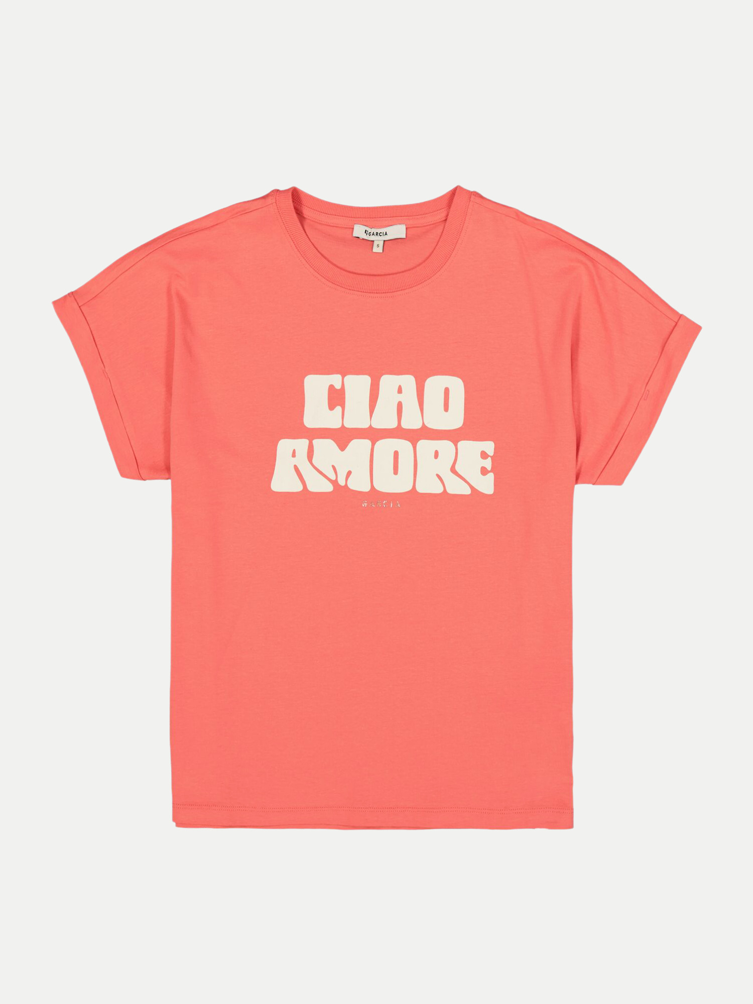 T-shirt mit Frontdruck Rosa L