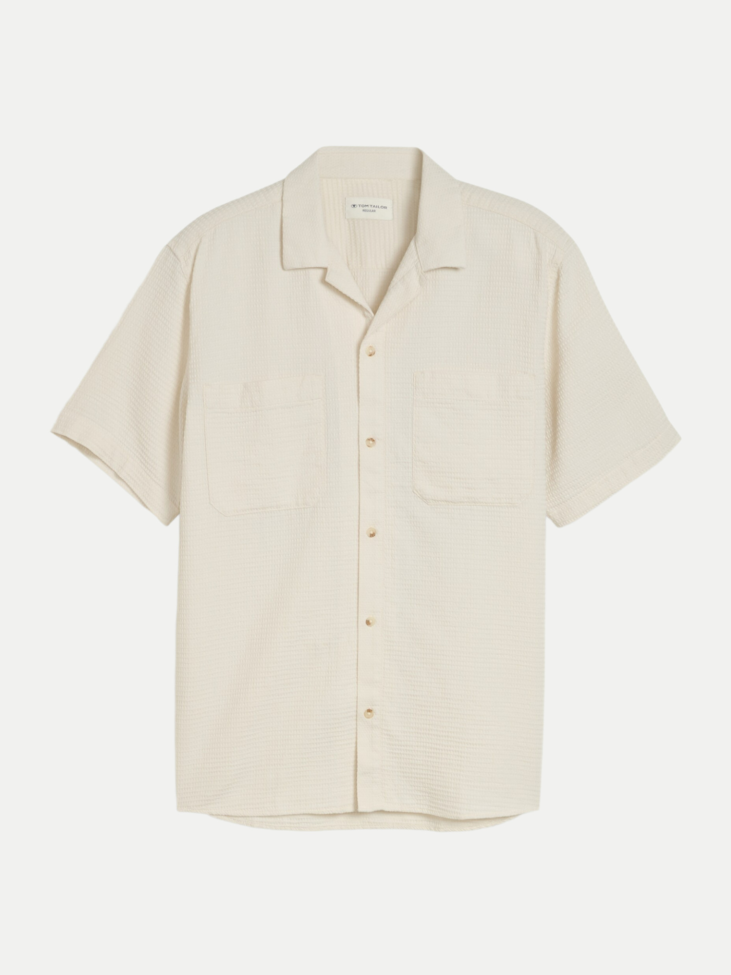 Resorthemd in Waffel-Optik Beige L
