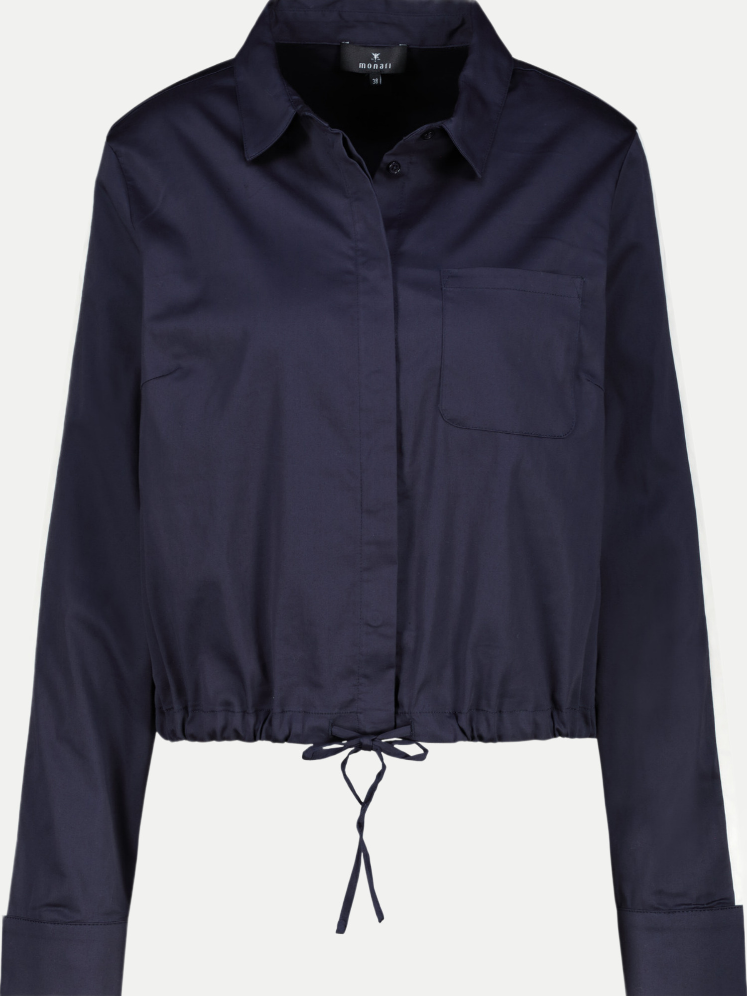 Bluse mit Kontraststreifen Blau 44