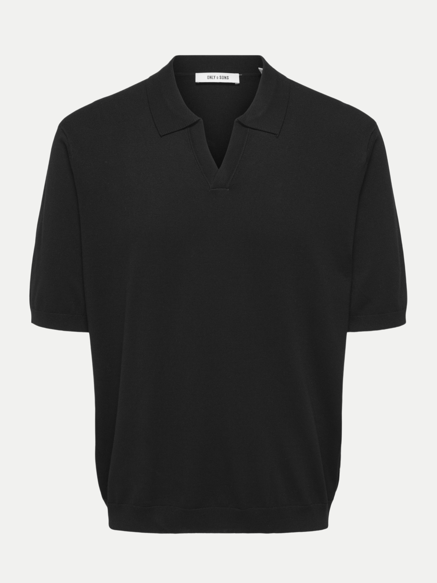 Gestricktes Poloshirt Schwarz XL