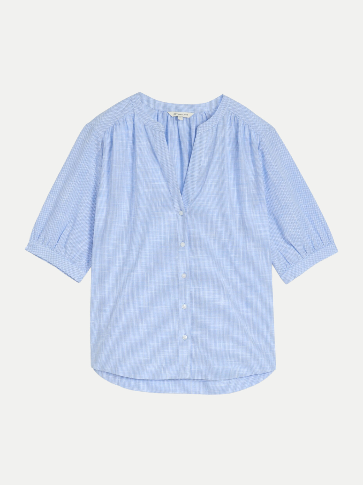 Bluse mit V-Ausschnitt Blau 42