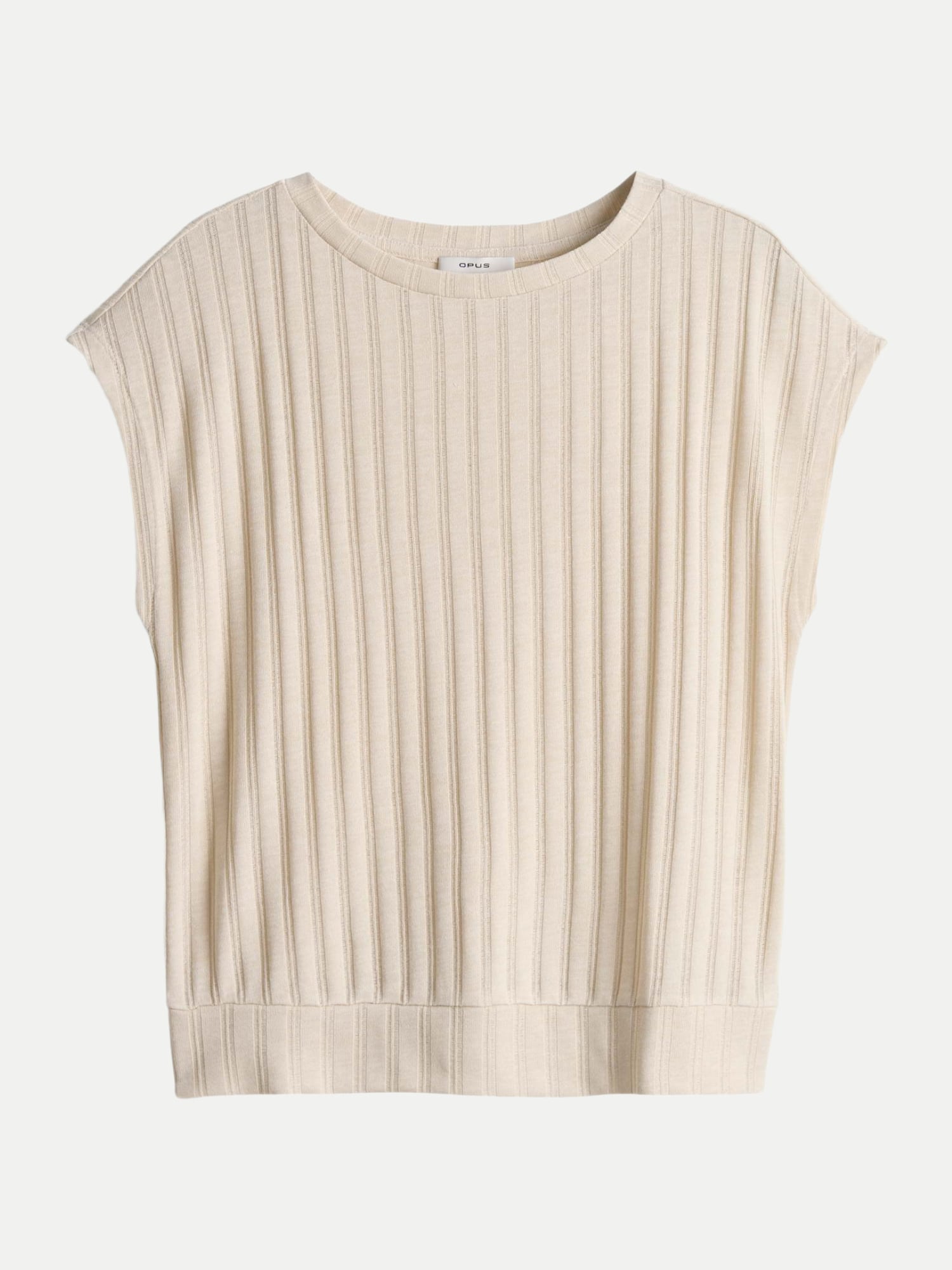 Jerseyshirt Sapino mit Rippenstruktur Beige 36