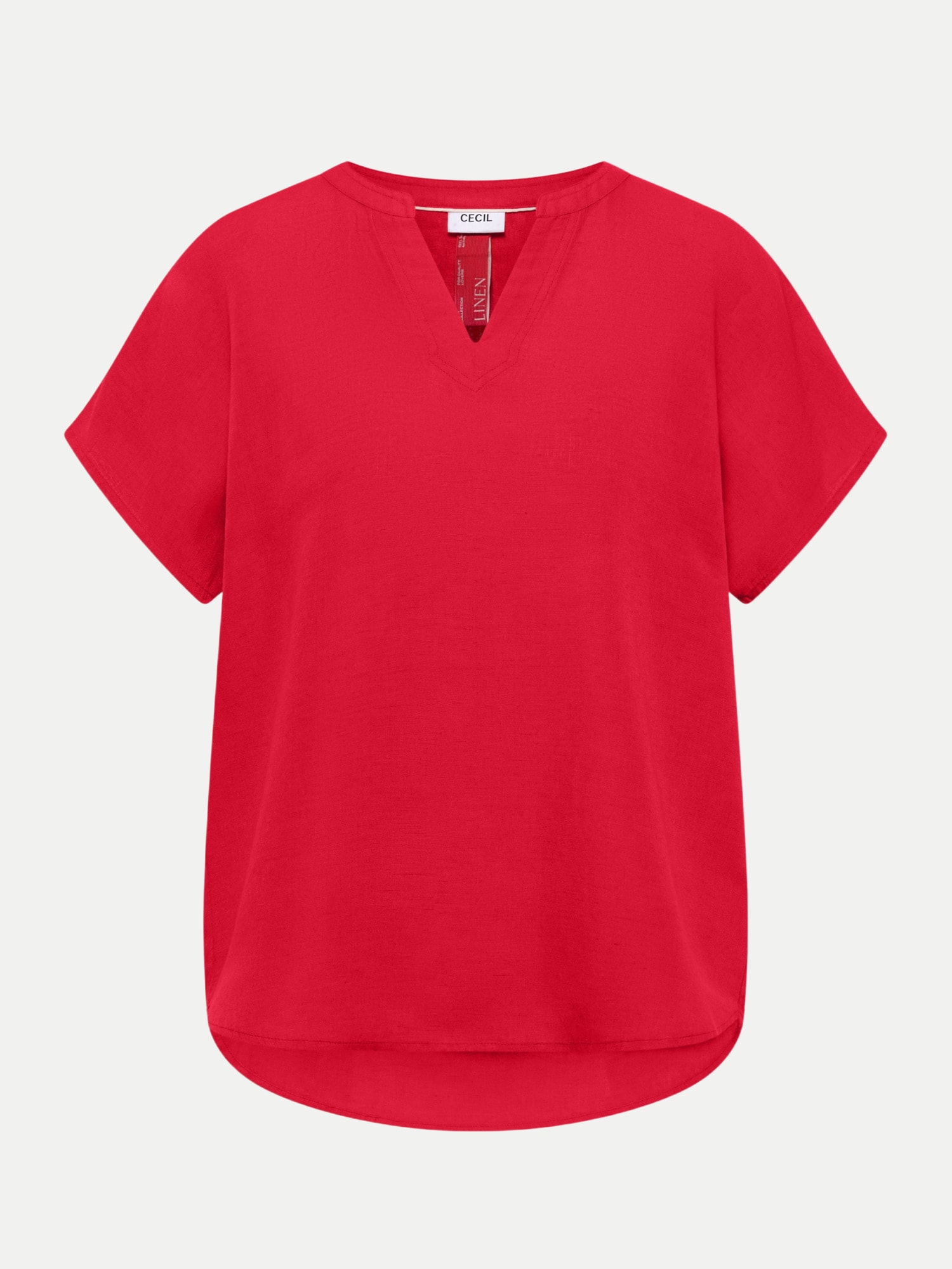 Blusenshirt aus Leinenmix Rot M