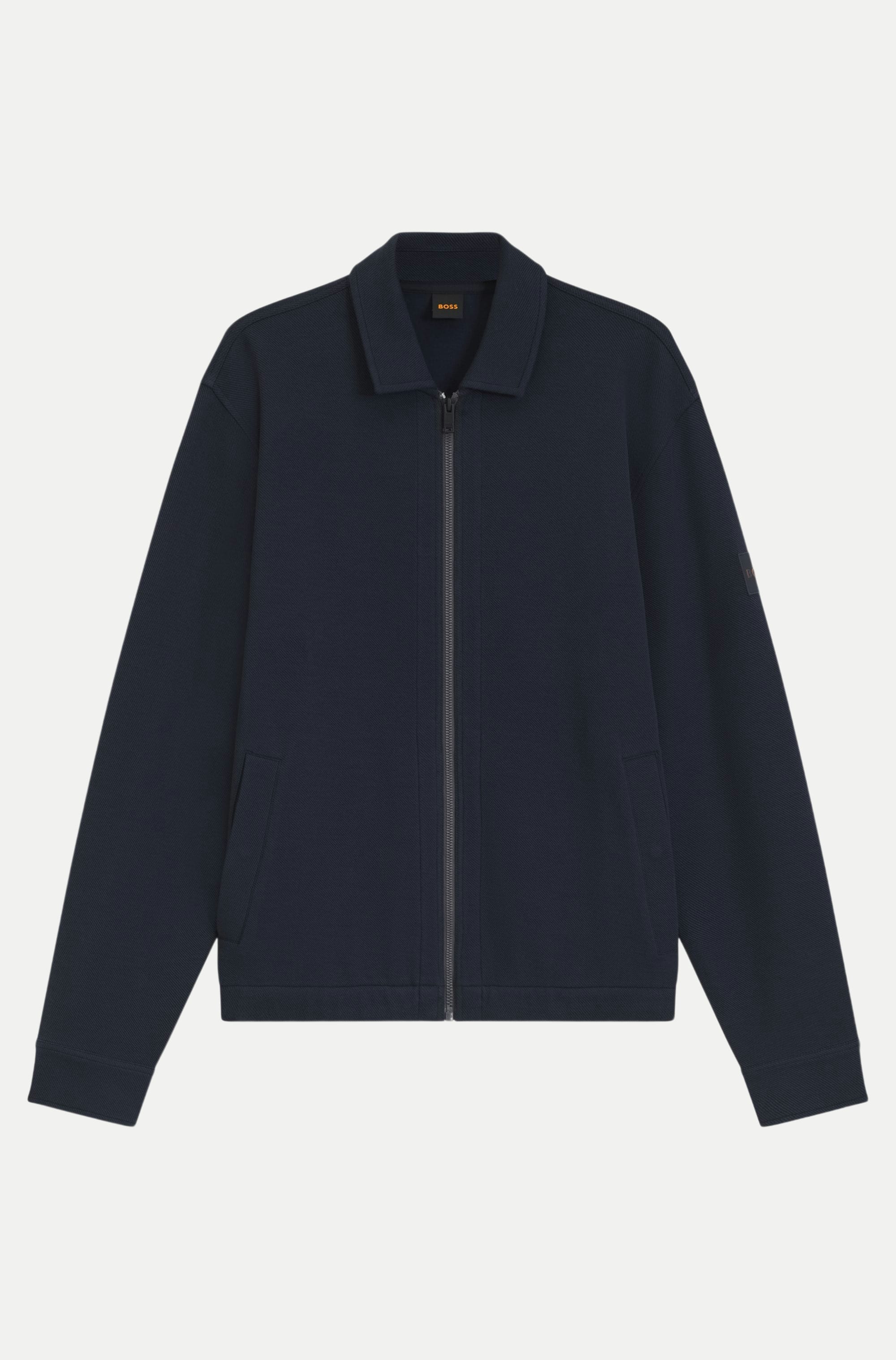 Orange Sweatshirtjacke mit Logo-Patch Blau XL
