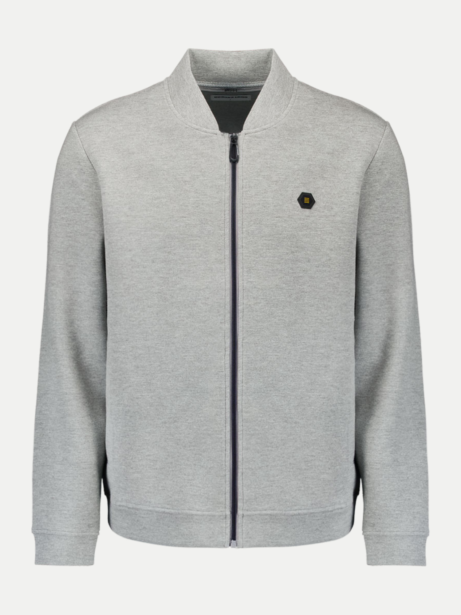 Zipper Sweater Pique Bomber Grau L