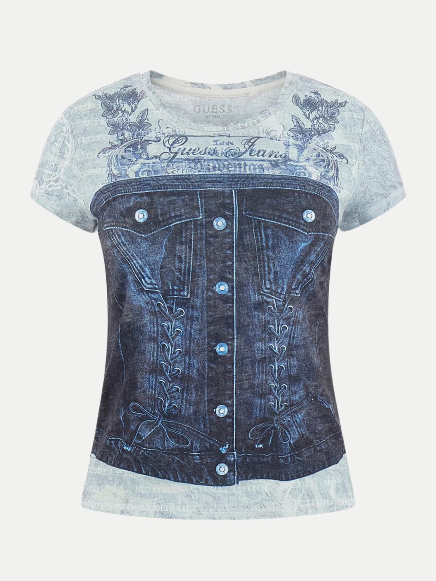 Guess T-Shirt Denim Blau M