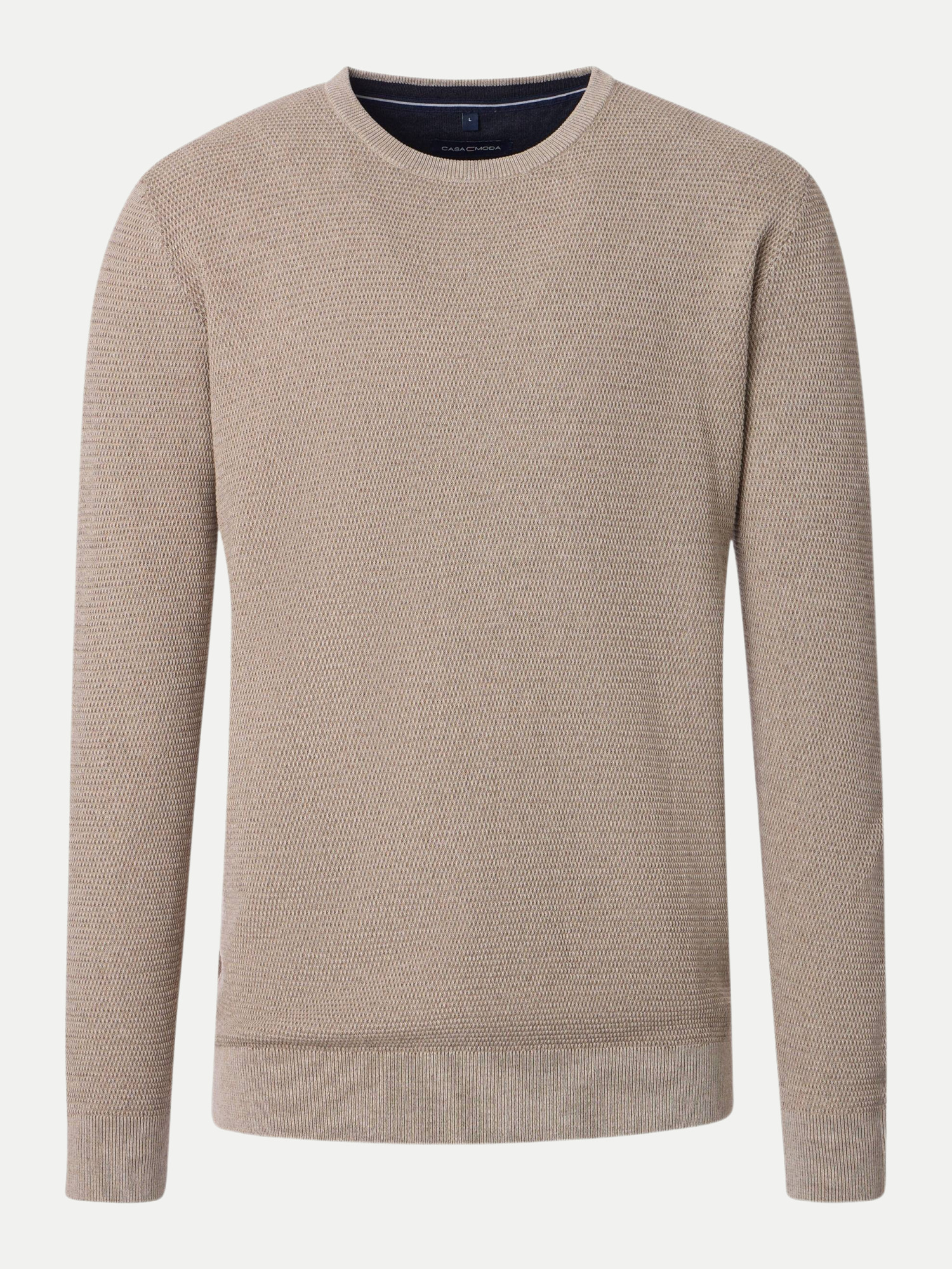 Pullover mit Meliertenmuster Beige M