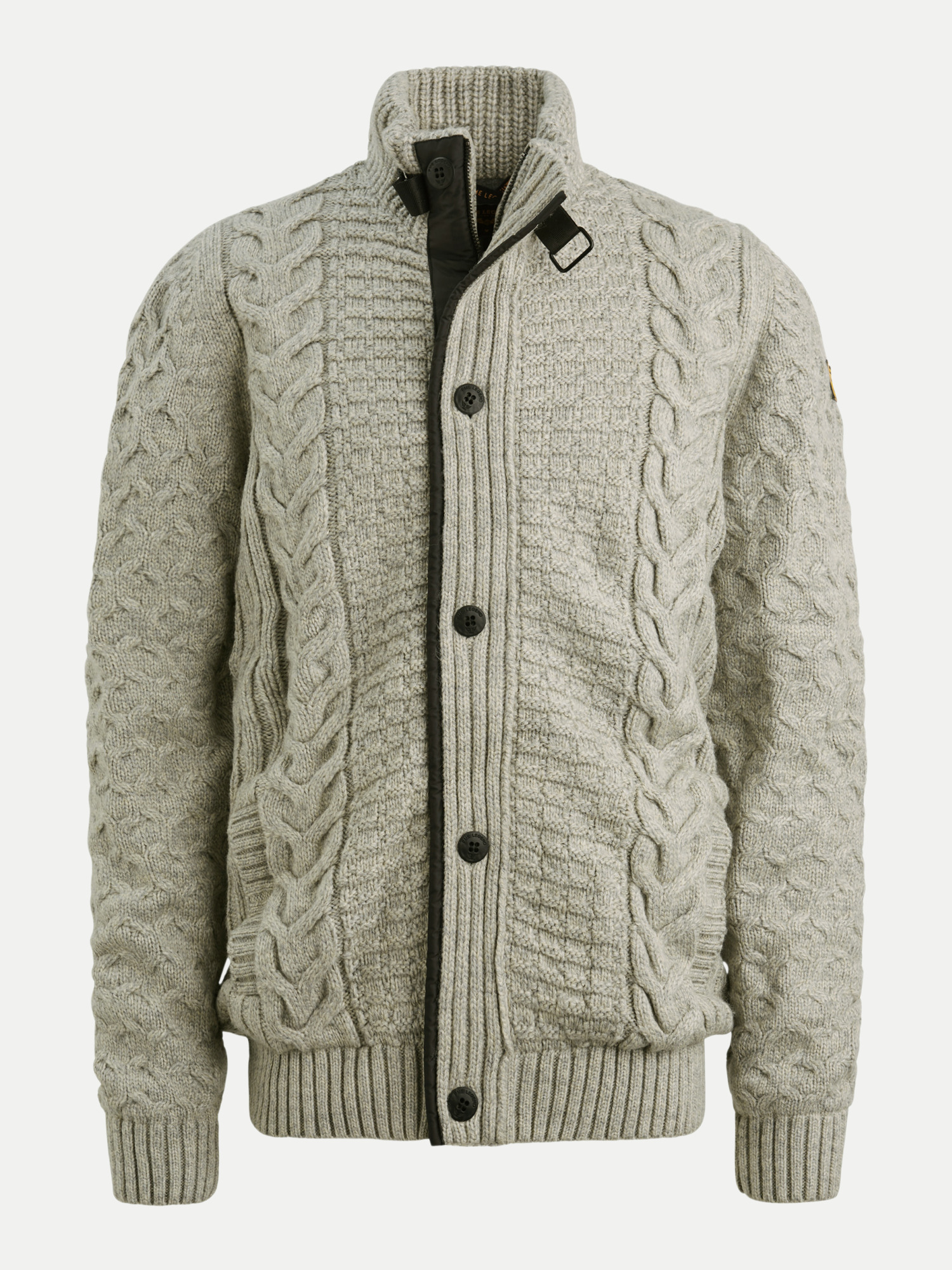 Cardigan mit Strickmuster Grau L