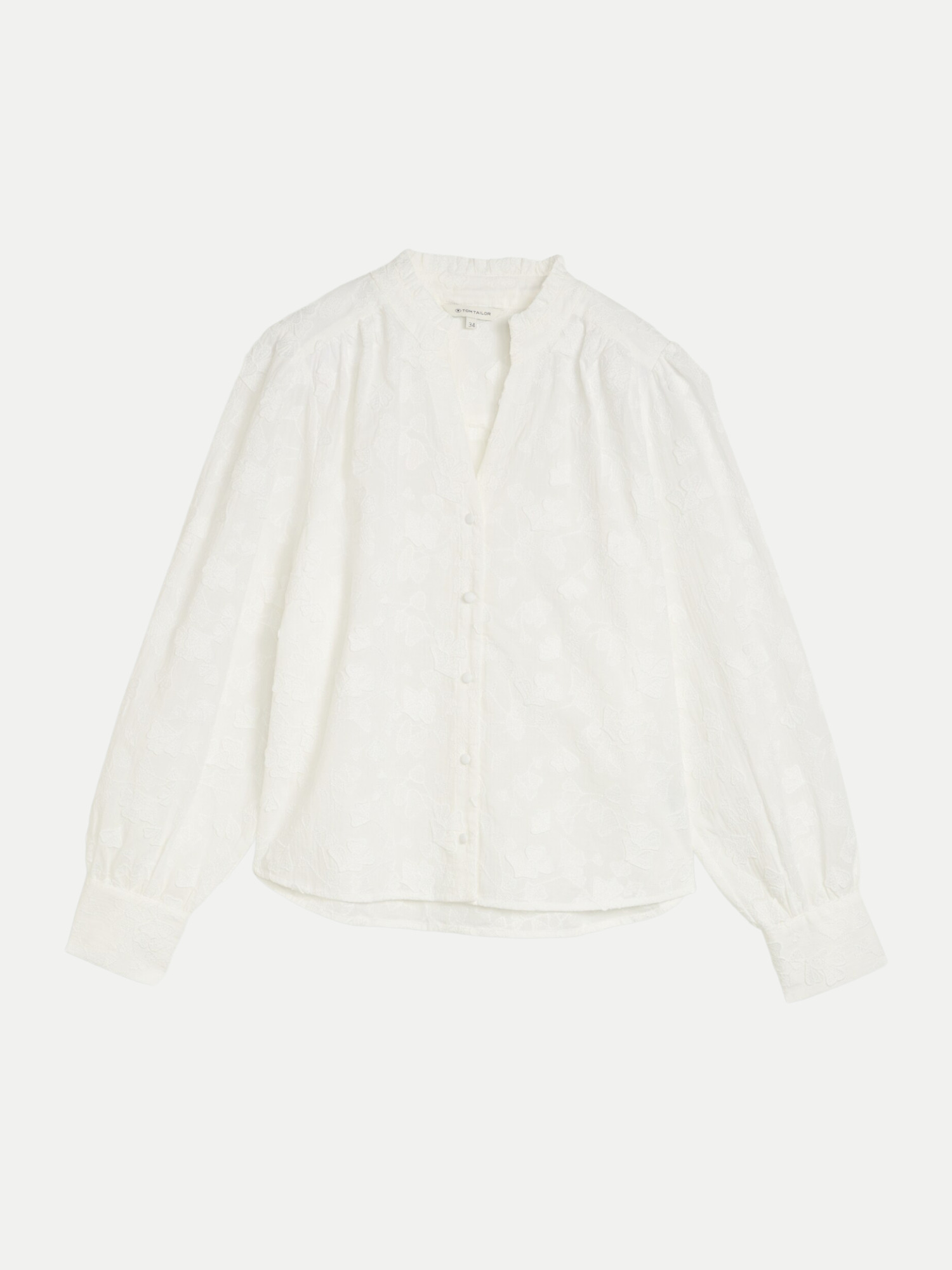 Bluse mit Stickerei Weiß 38