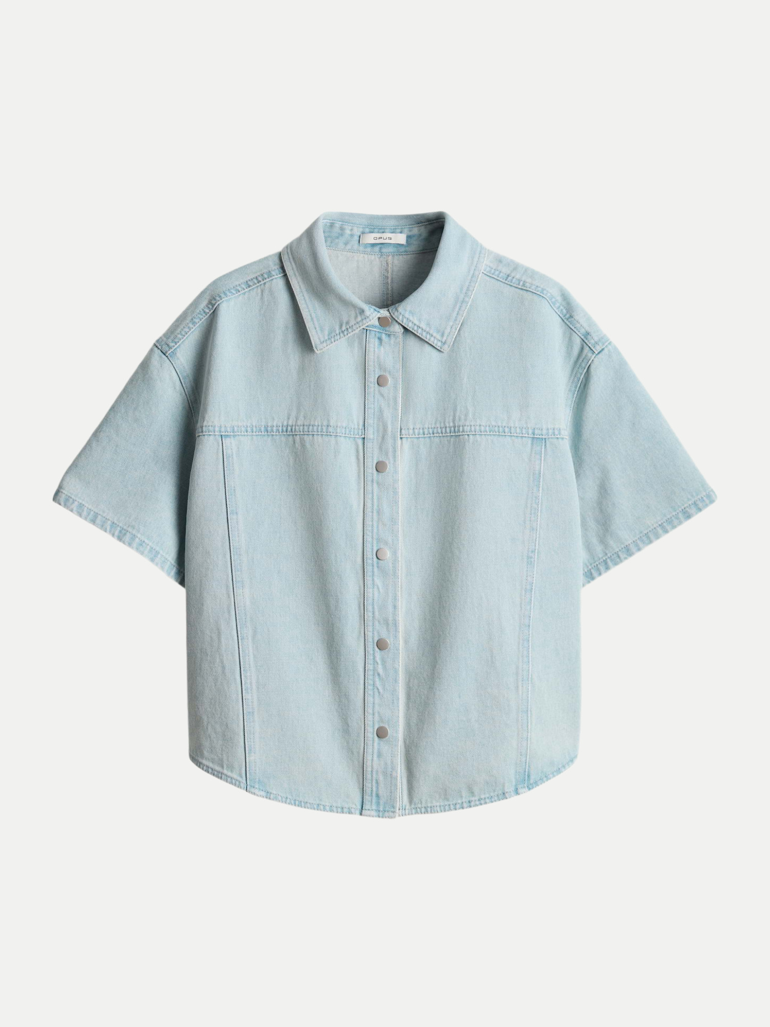 Kurzarm Jeanshemd Ferluna Breath Blau M