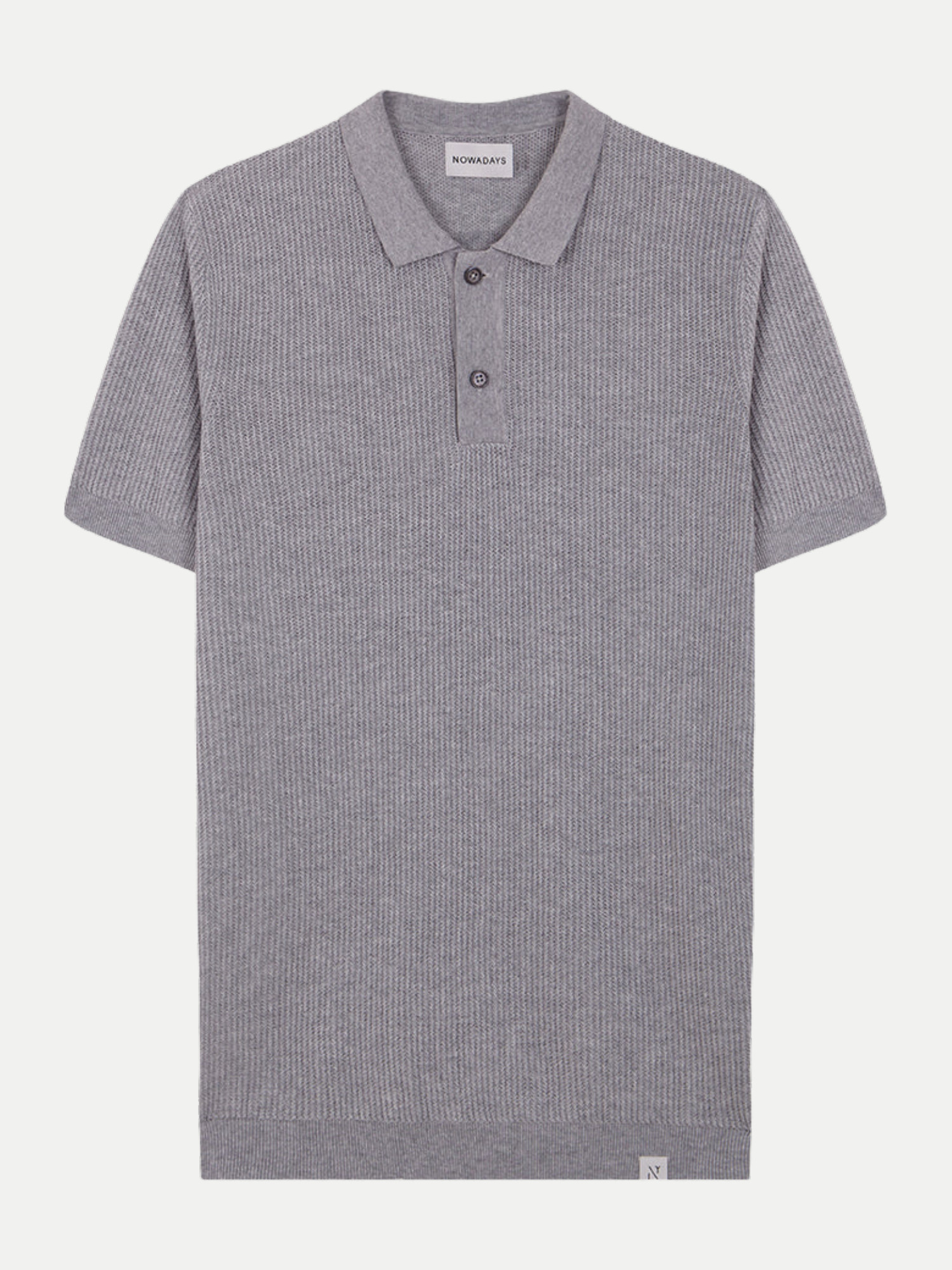 Poloshirt in Rippstruktur Grau S
