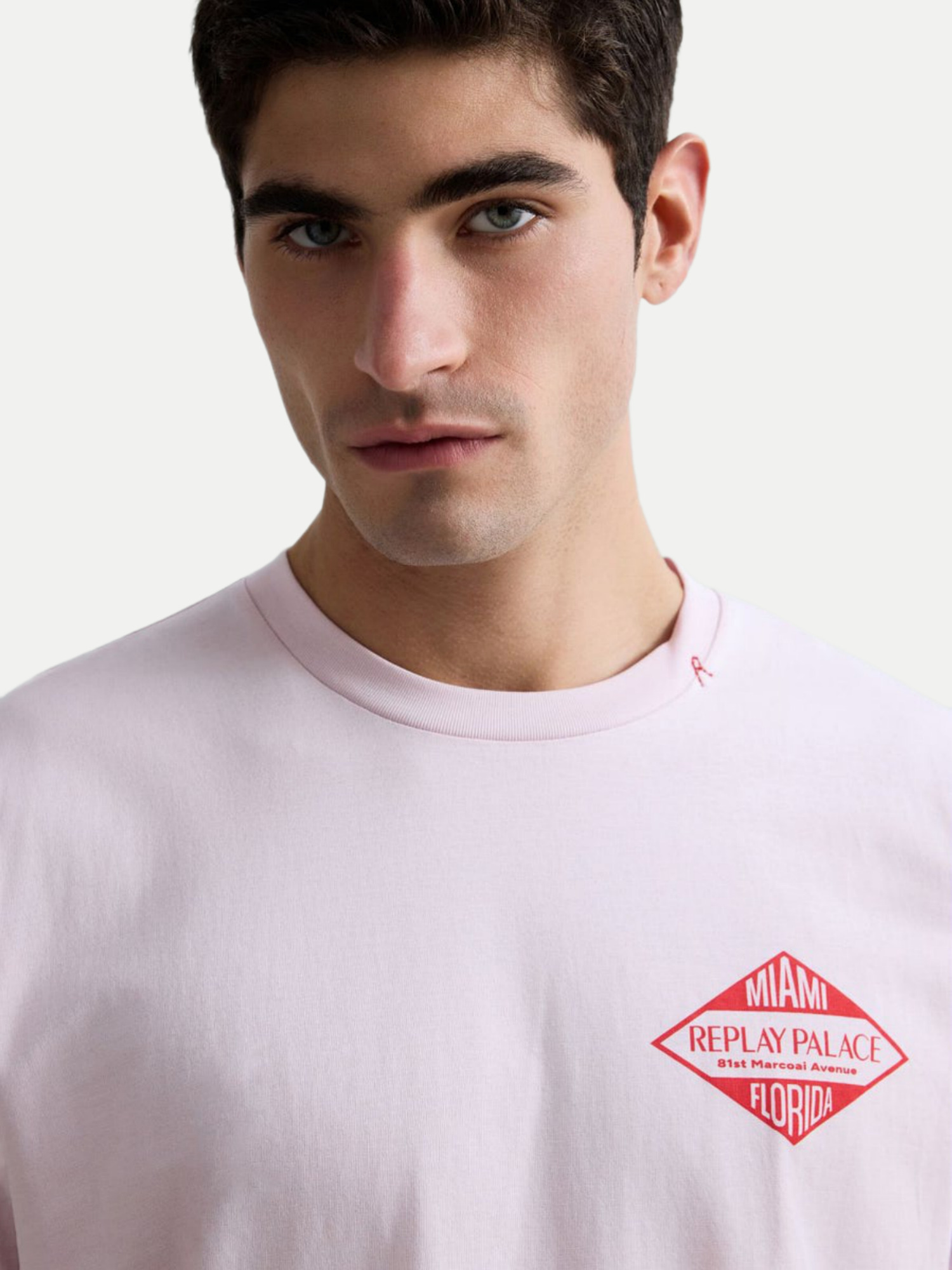 Replay T-Shirt mit Backprint Rosa M