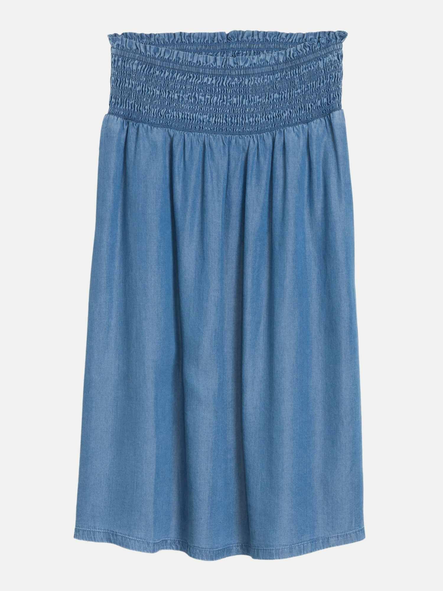 Rock mit elastischem Smock-Bund Blau 36