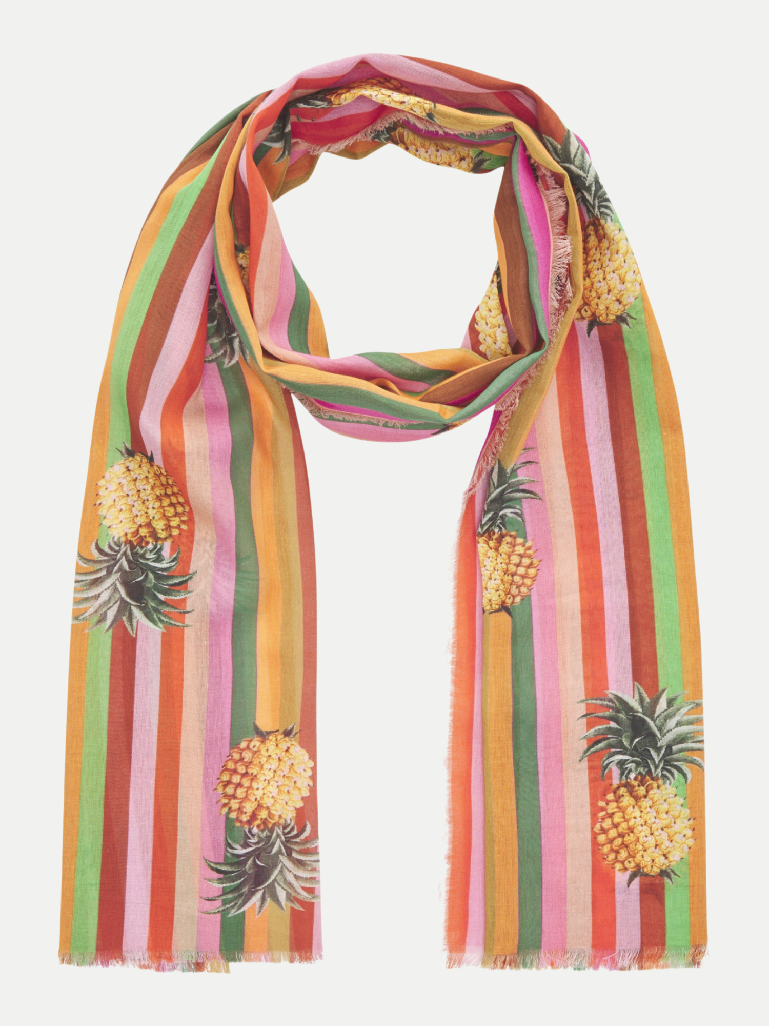 Schal mit Ananas-Print Mehrfarbig 50X180CM