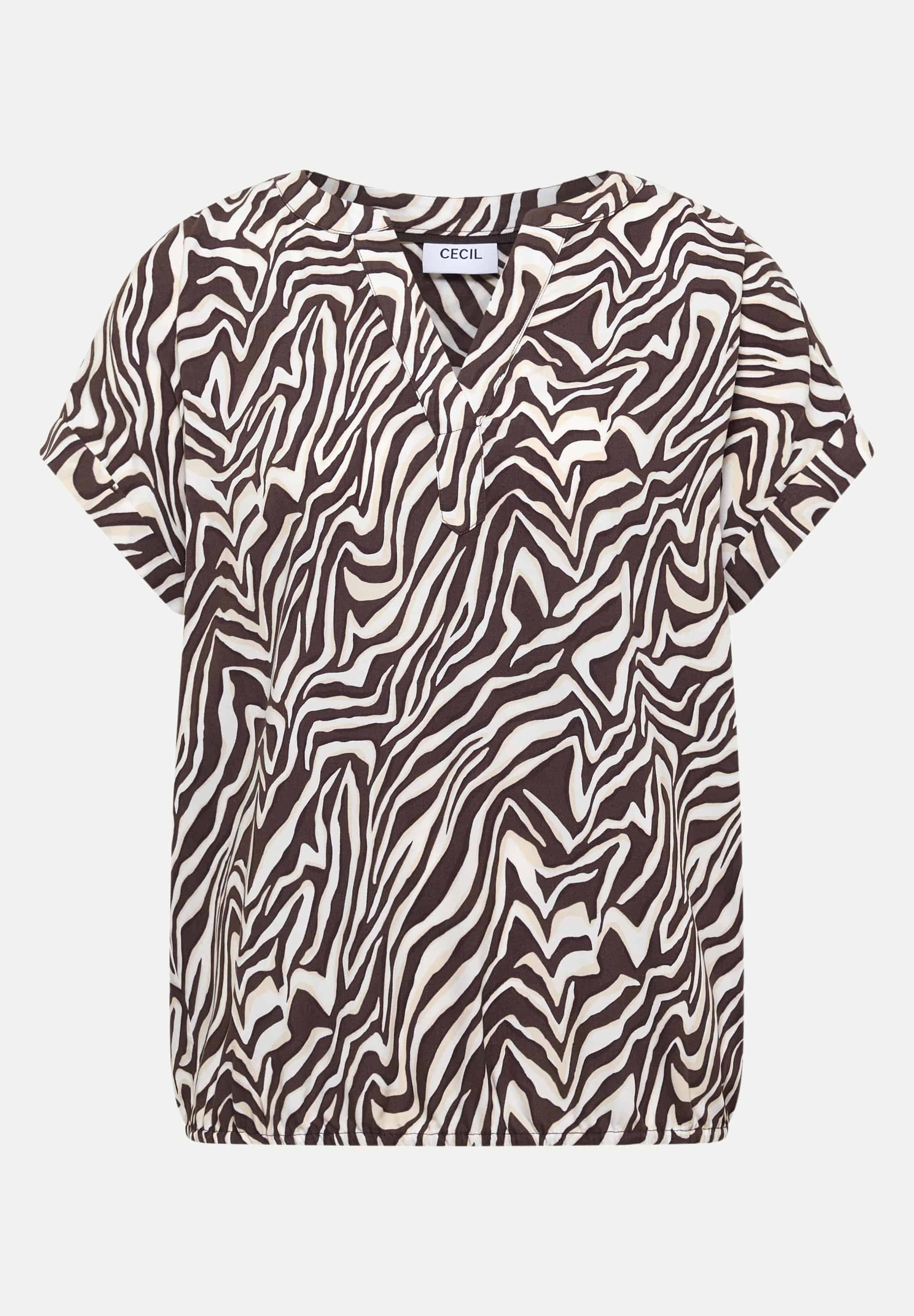 Cecil Bluse mit Zebra-Print Braun L