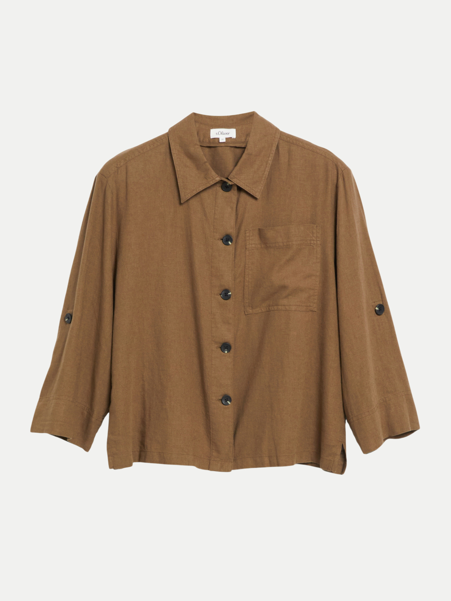 RED LABEL Leinenmix-Bluse im Relaxed Fit Braun 42