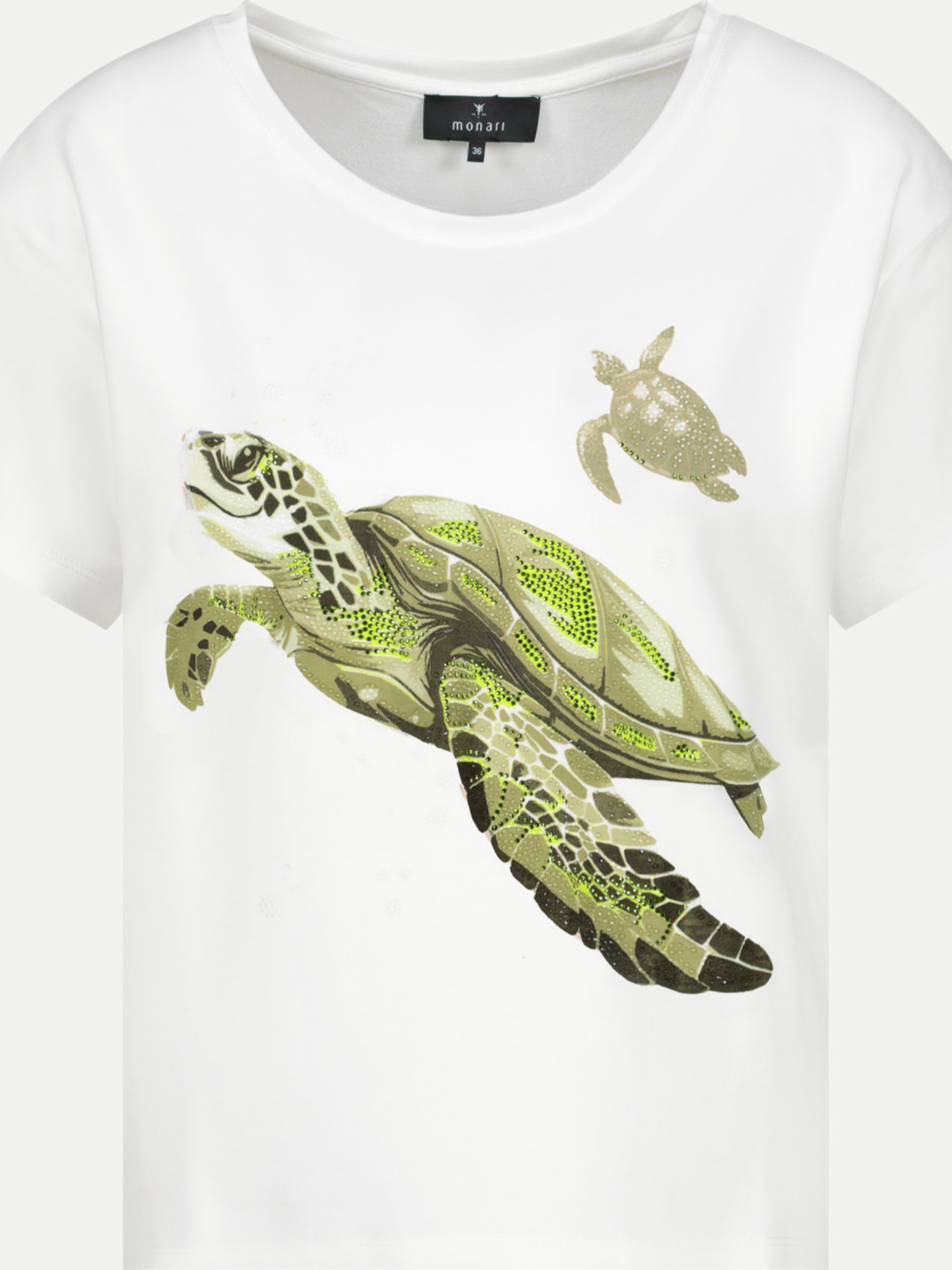 T-Shirt mit Schildkröten-Print Weiß 36