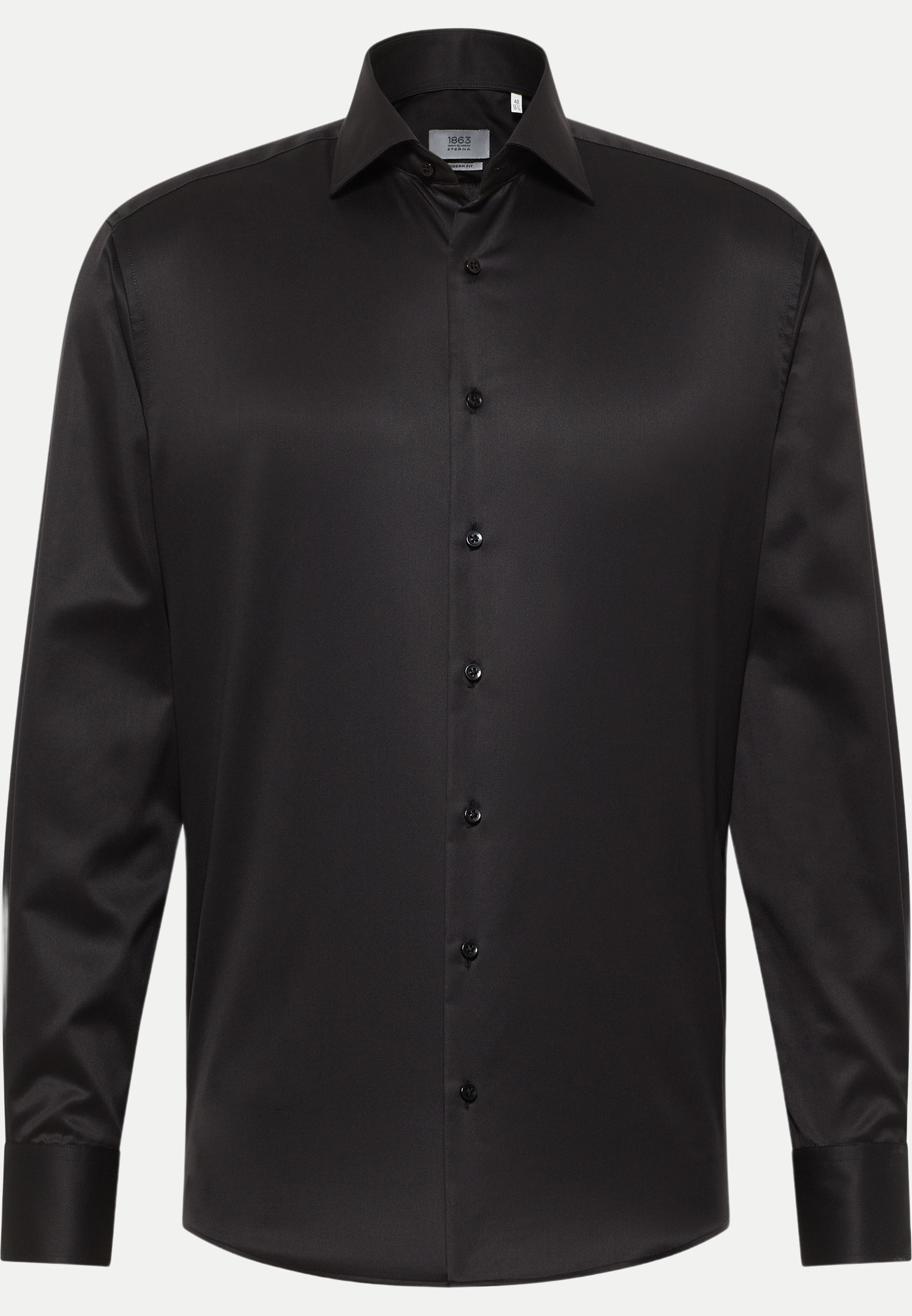Modern-Fit Luxury Hemd Schwarz 39