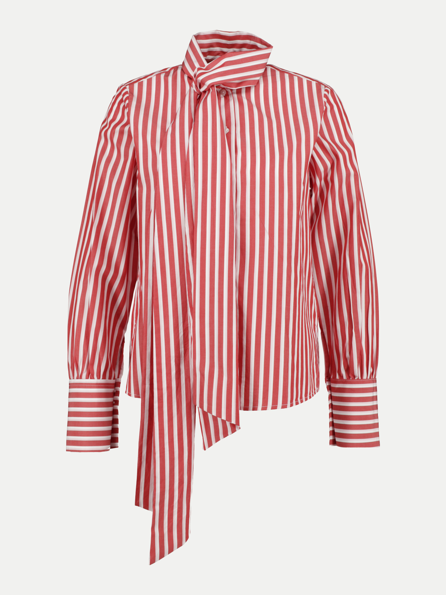 Bluse mit Schleifenkragen Rot 36