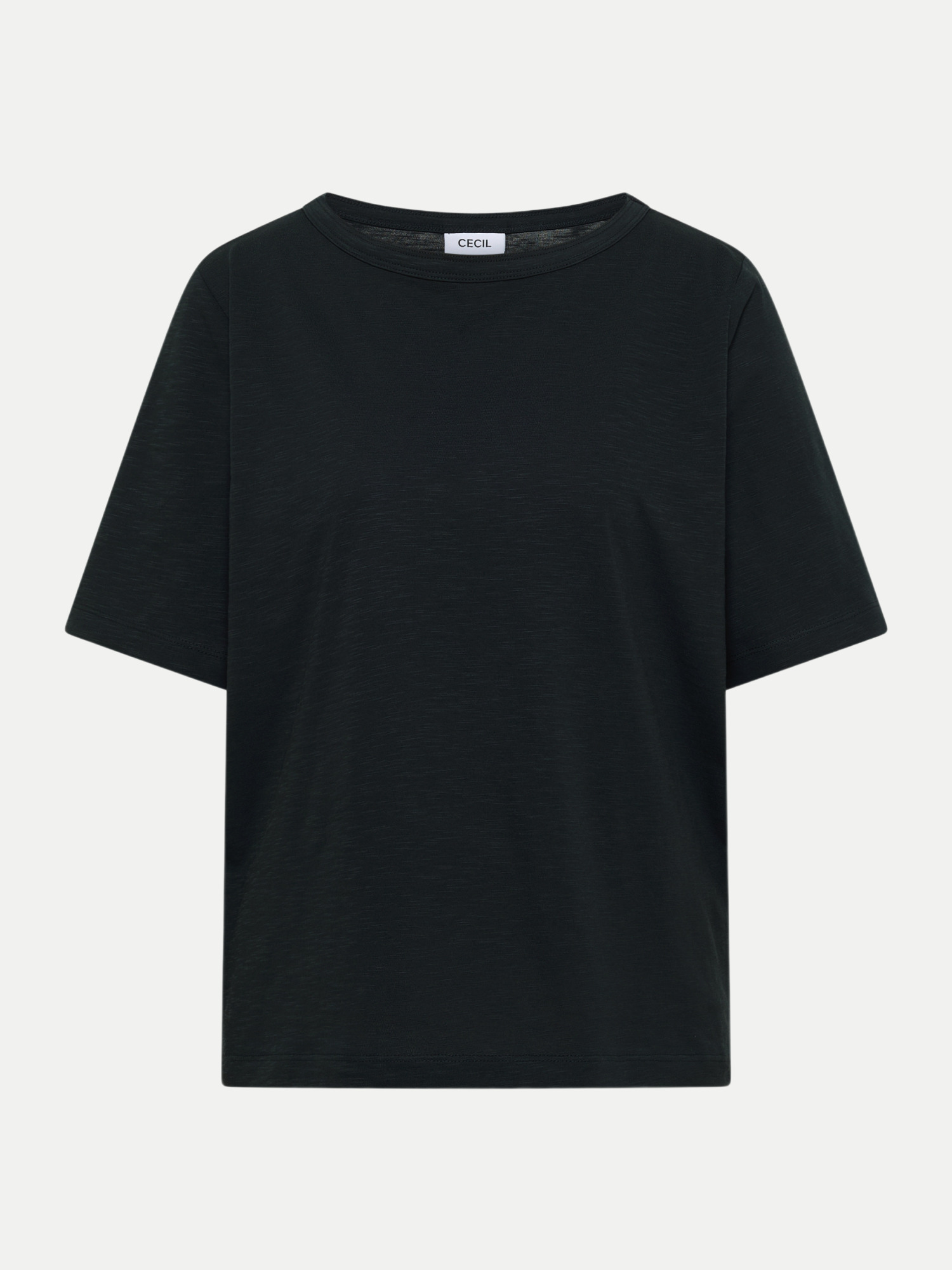 Cecil T-Shirt Slubyarn Schwarz M
