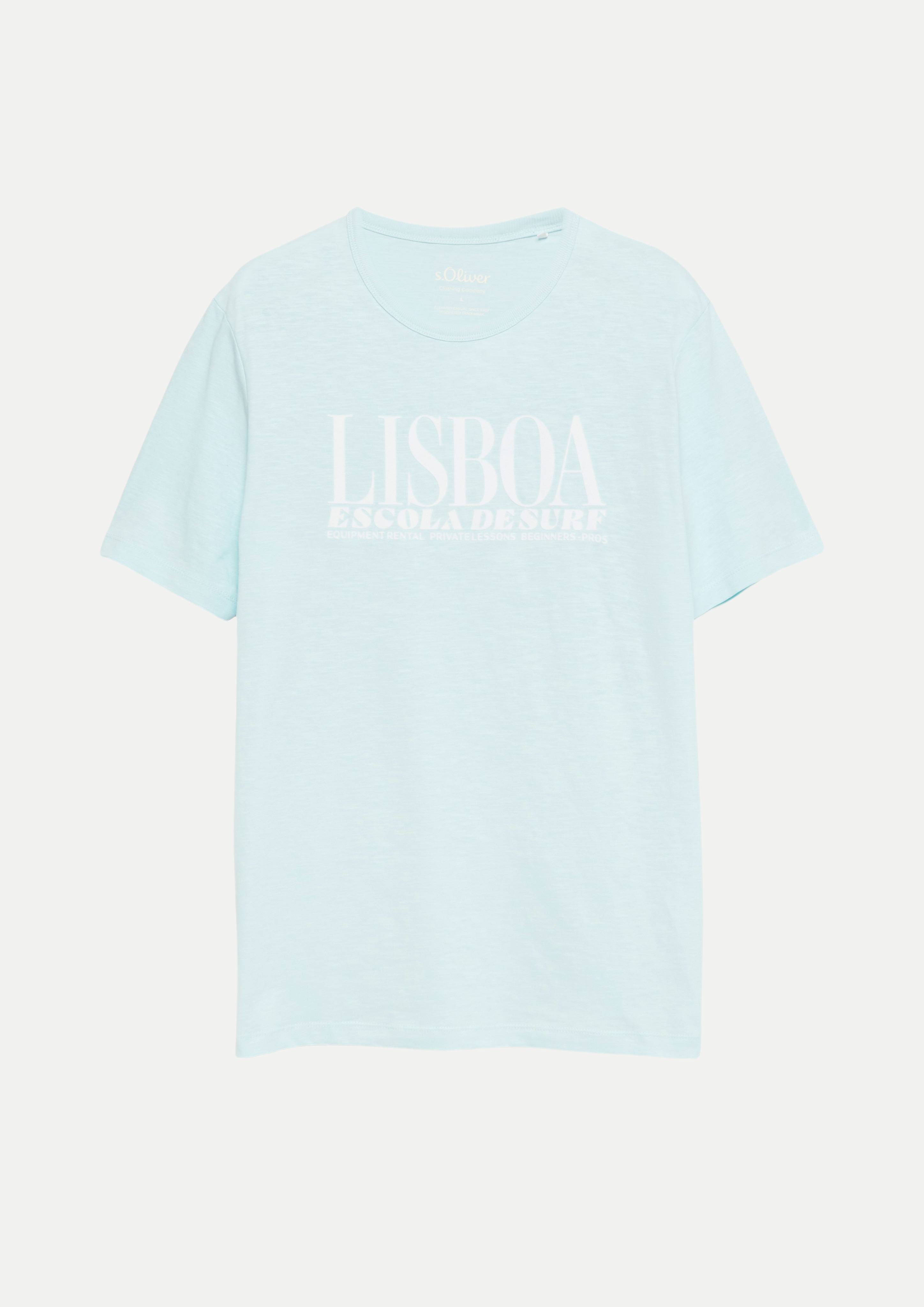 RED LABEL T-Shirt mit Frontprint Blau L