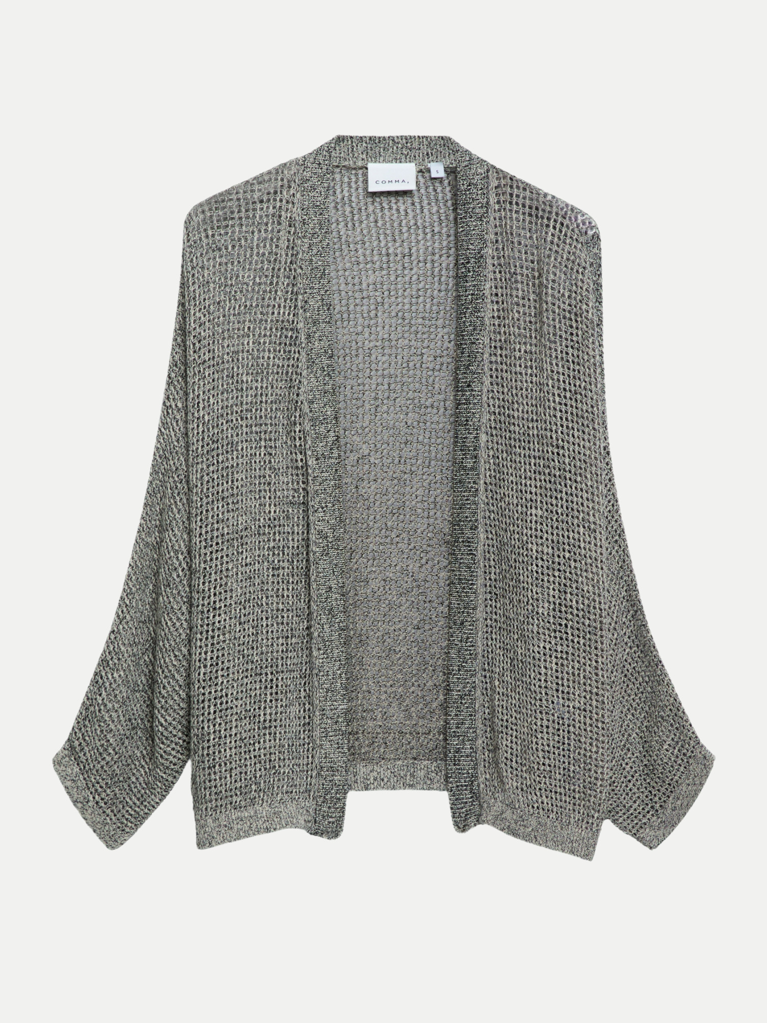 Cardigan aus Ajourstrick Grau L
