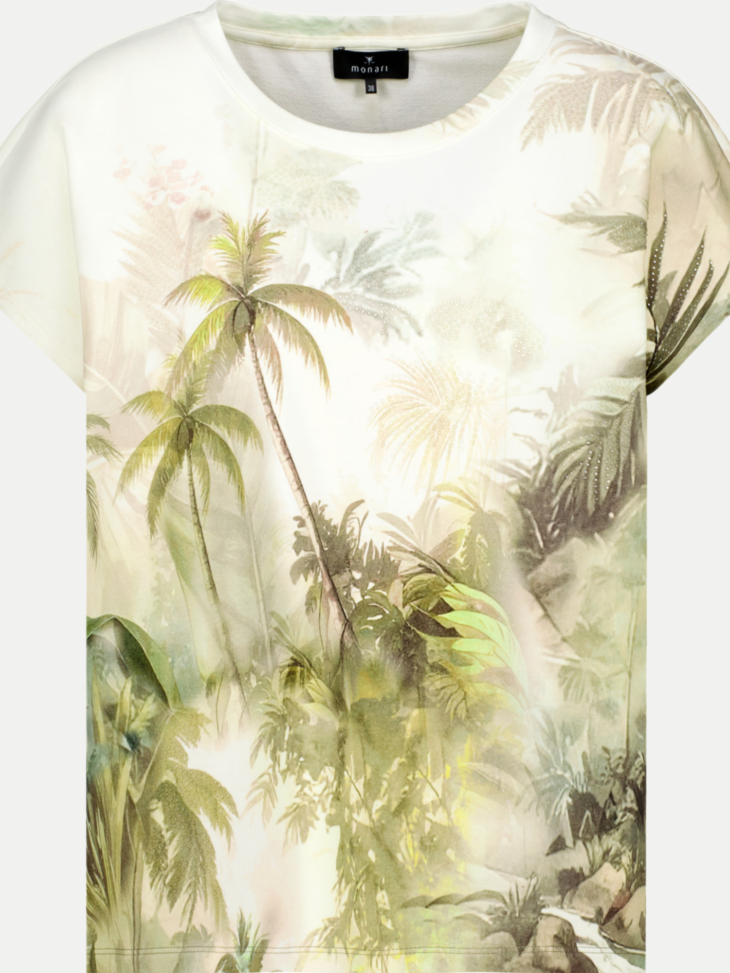 T-Shirt mit Tropik-Design Mehrfarbig 36