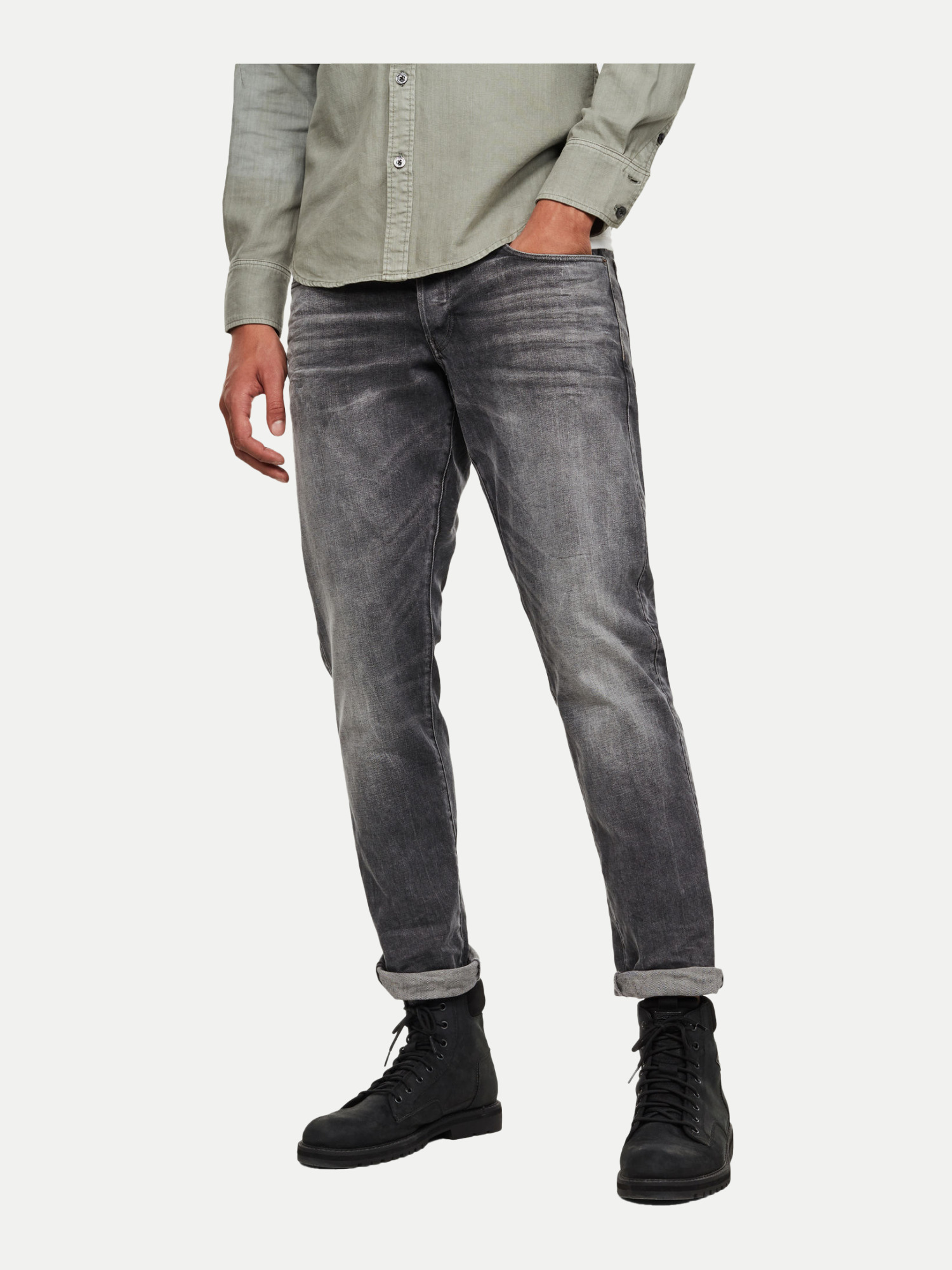 Regular Tapered Jeans Grau 34/30