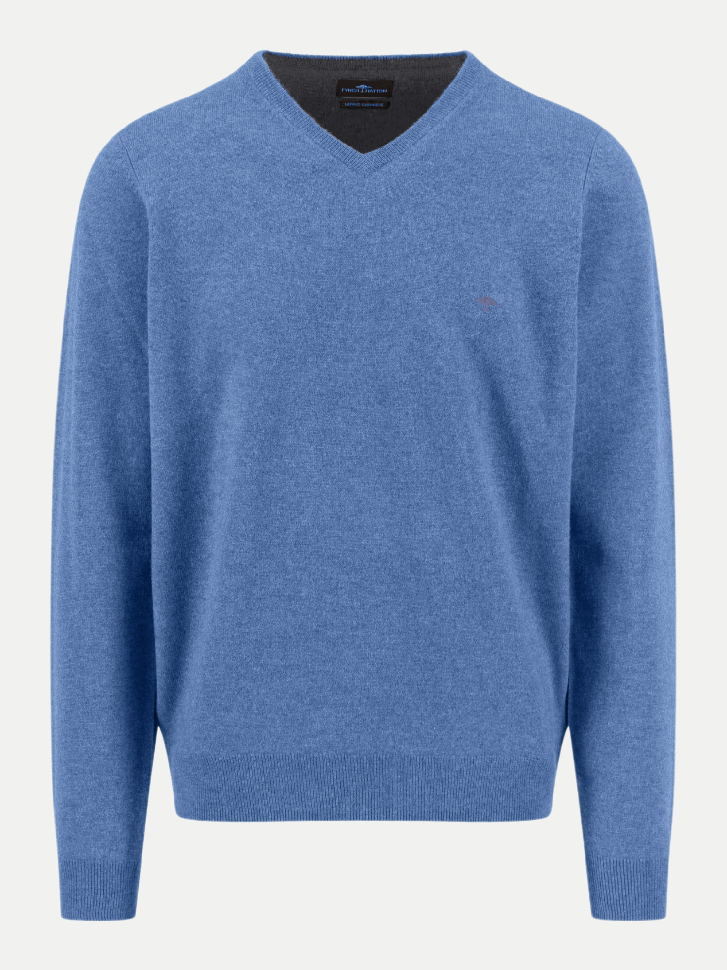 Feinstrickpullover mit Merino-Cashmere Blau XXL