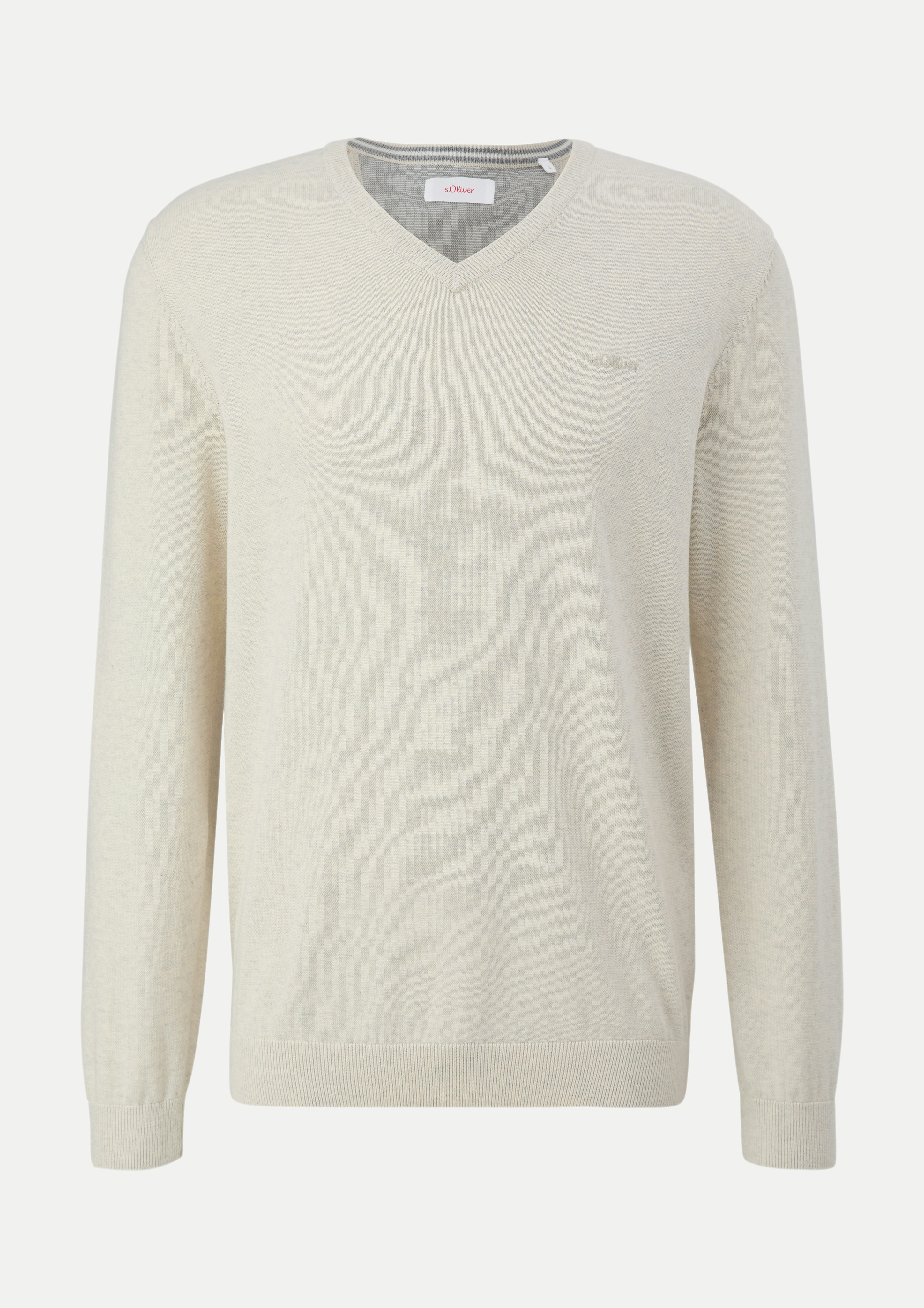 RED LABEL Strickpullover mit V-Ausschnitt Beige M