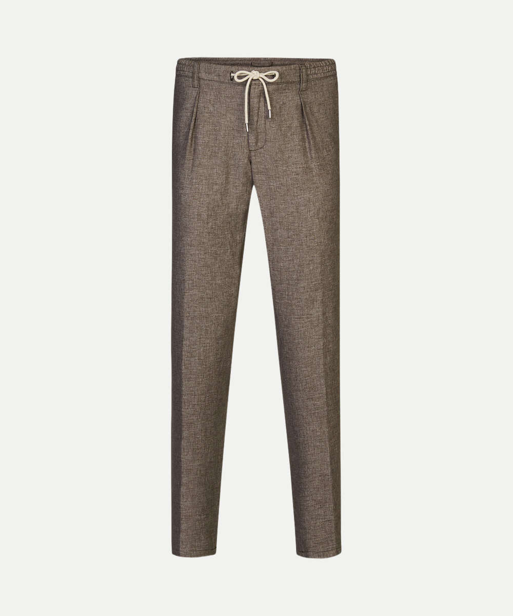 Hose aus Leinen- Mix Braun 52