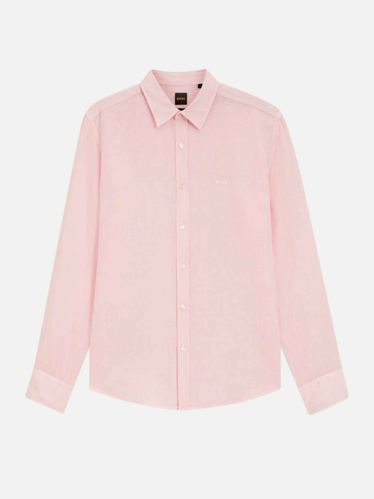 Orange Regular-Fit Leinen-Hemd Rosa XL