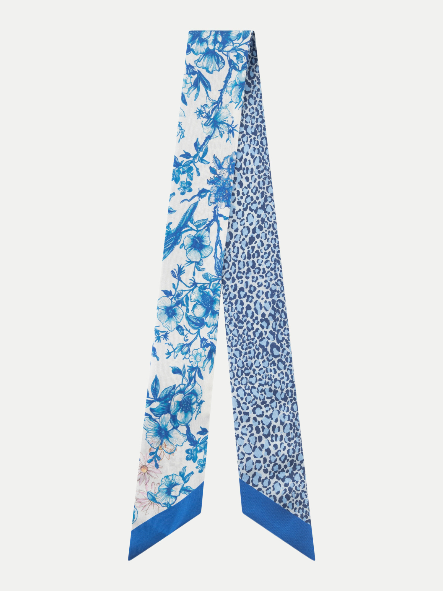 Schal mit Leo-Blumen Muster Blau 5X86,5CM