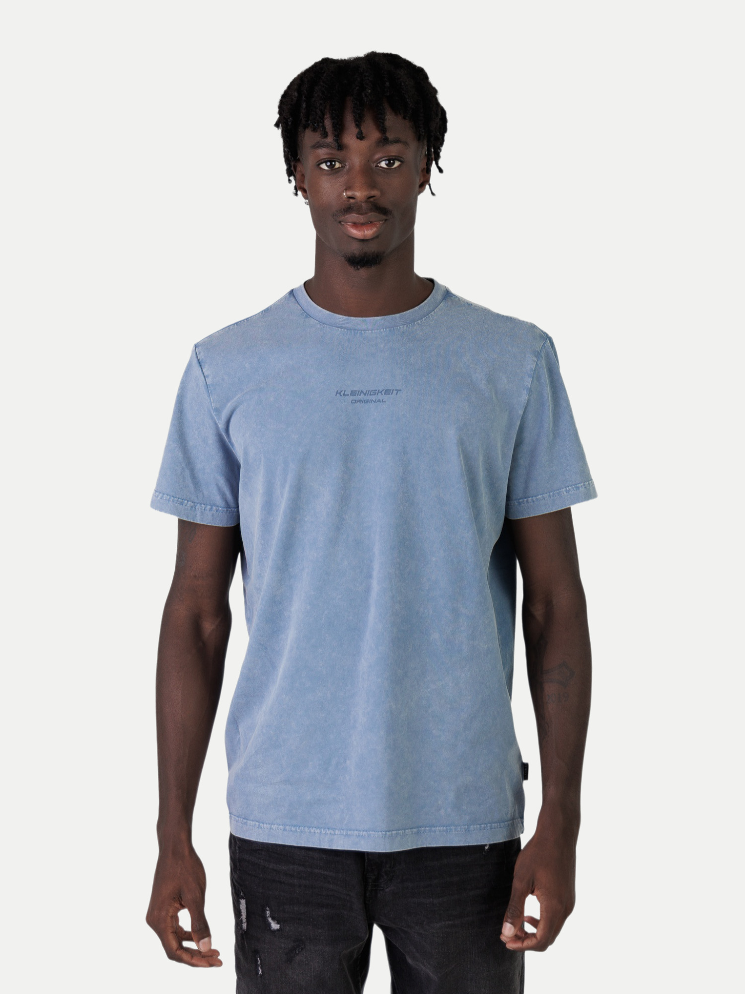 T-Shirt Shört Pfui Dyebel Blau M