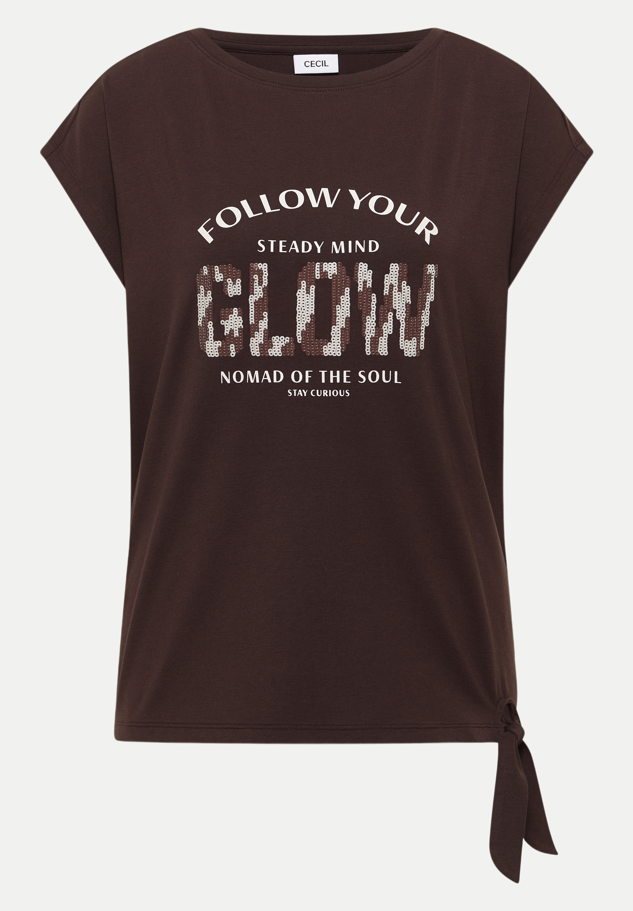 Sommershirt mit Knotendetail Braun M