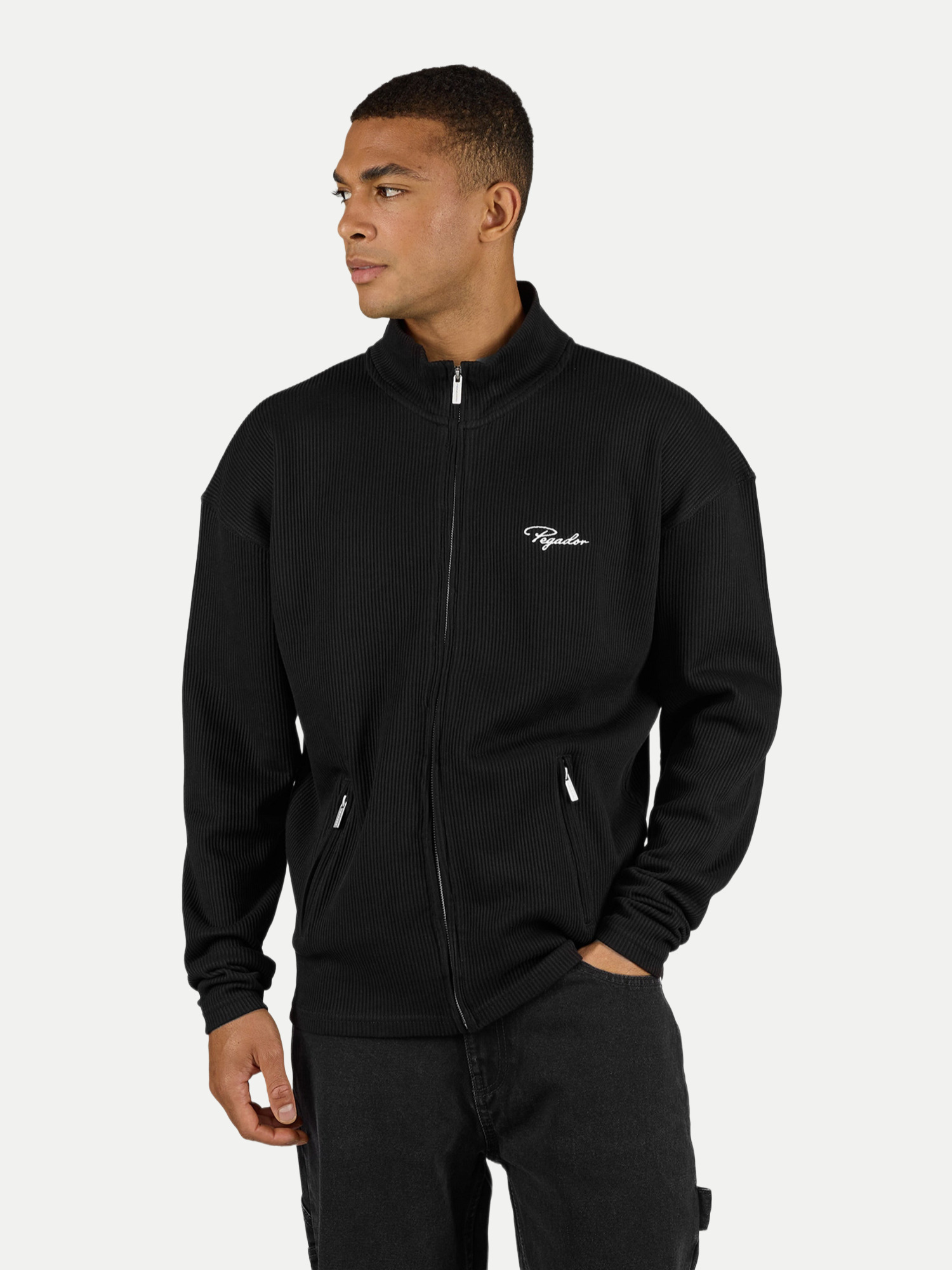 Oversized Track Jacke Signar Schwarz M